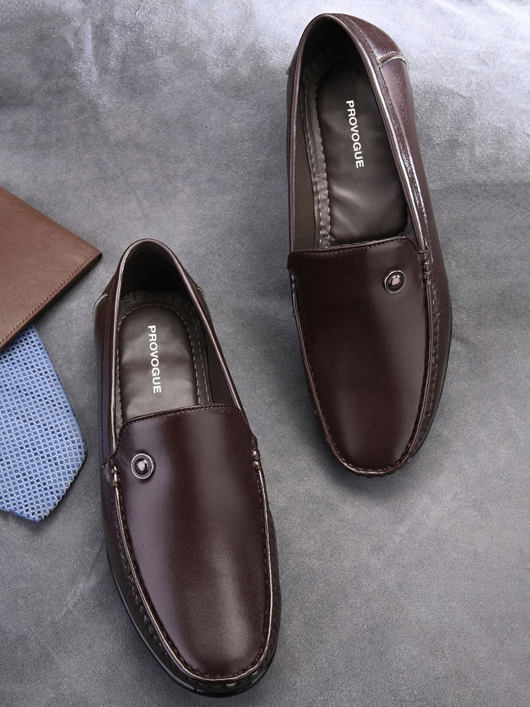 

Provogue Men Moisture Wicking Loafers, Brown
