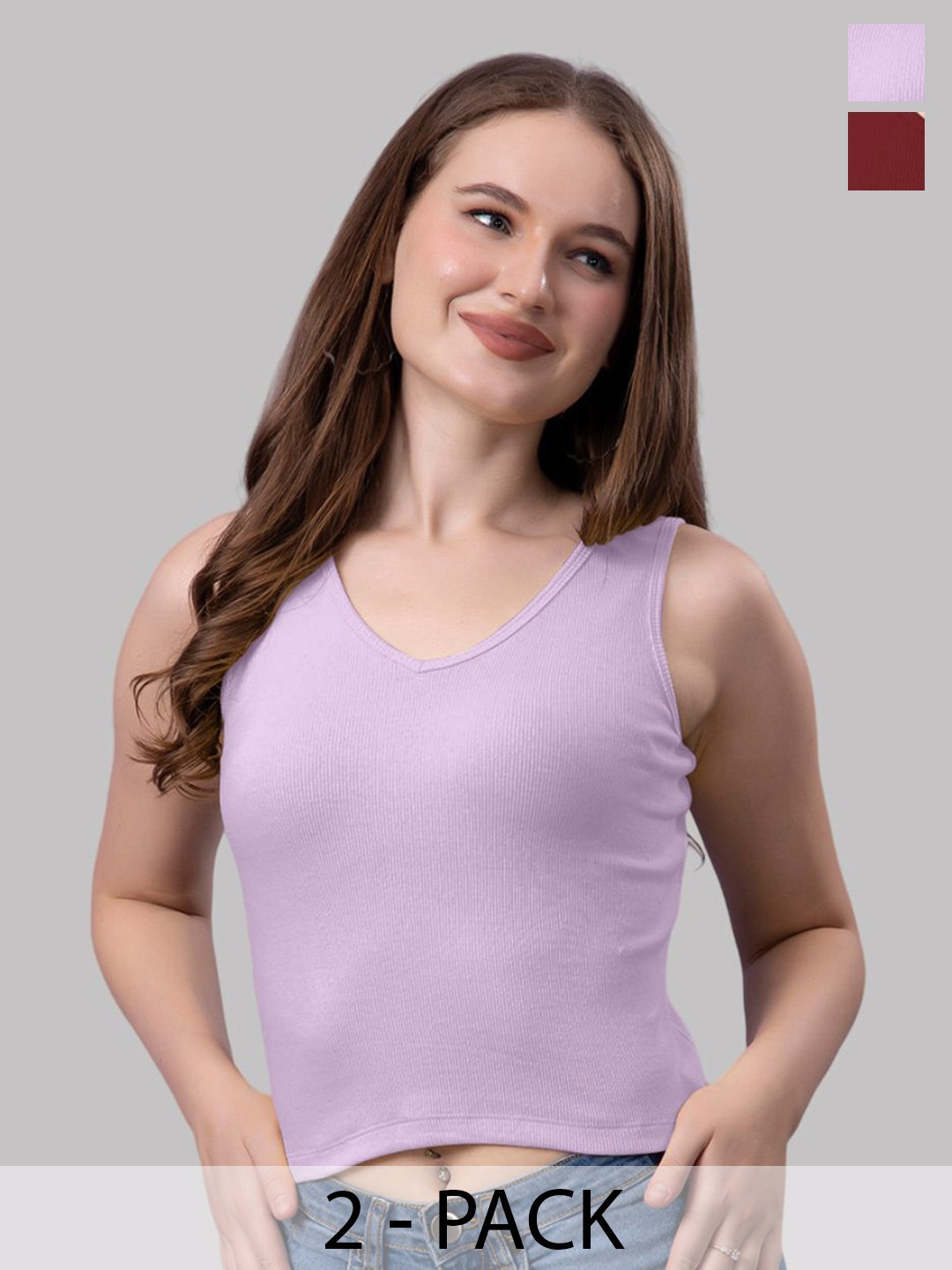 

Friskers Cotton Crop Top, Maroon