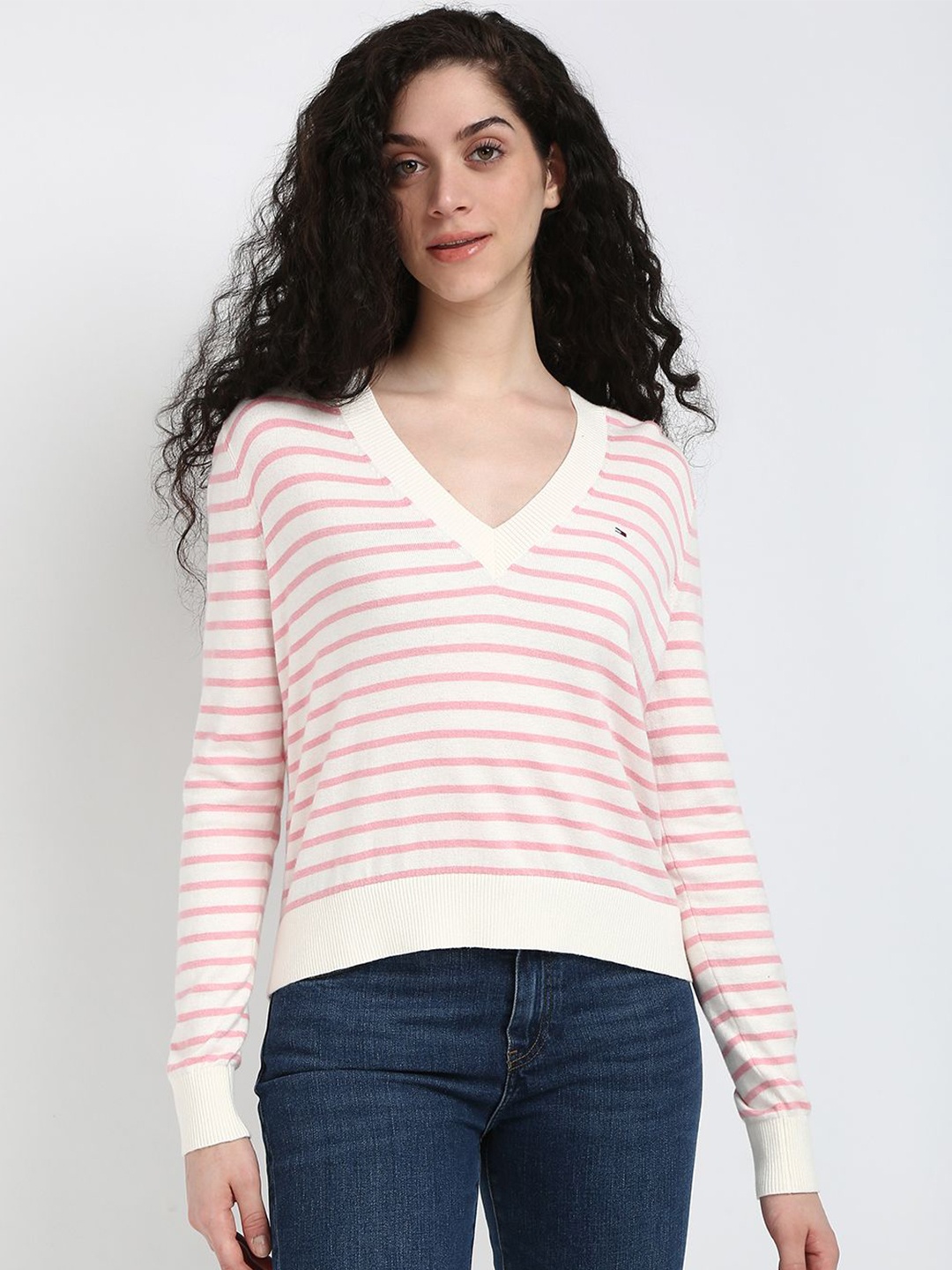 

Tommy Hilfiger Women Striped Pullover, Pink