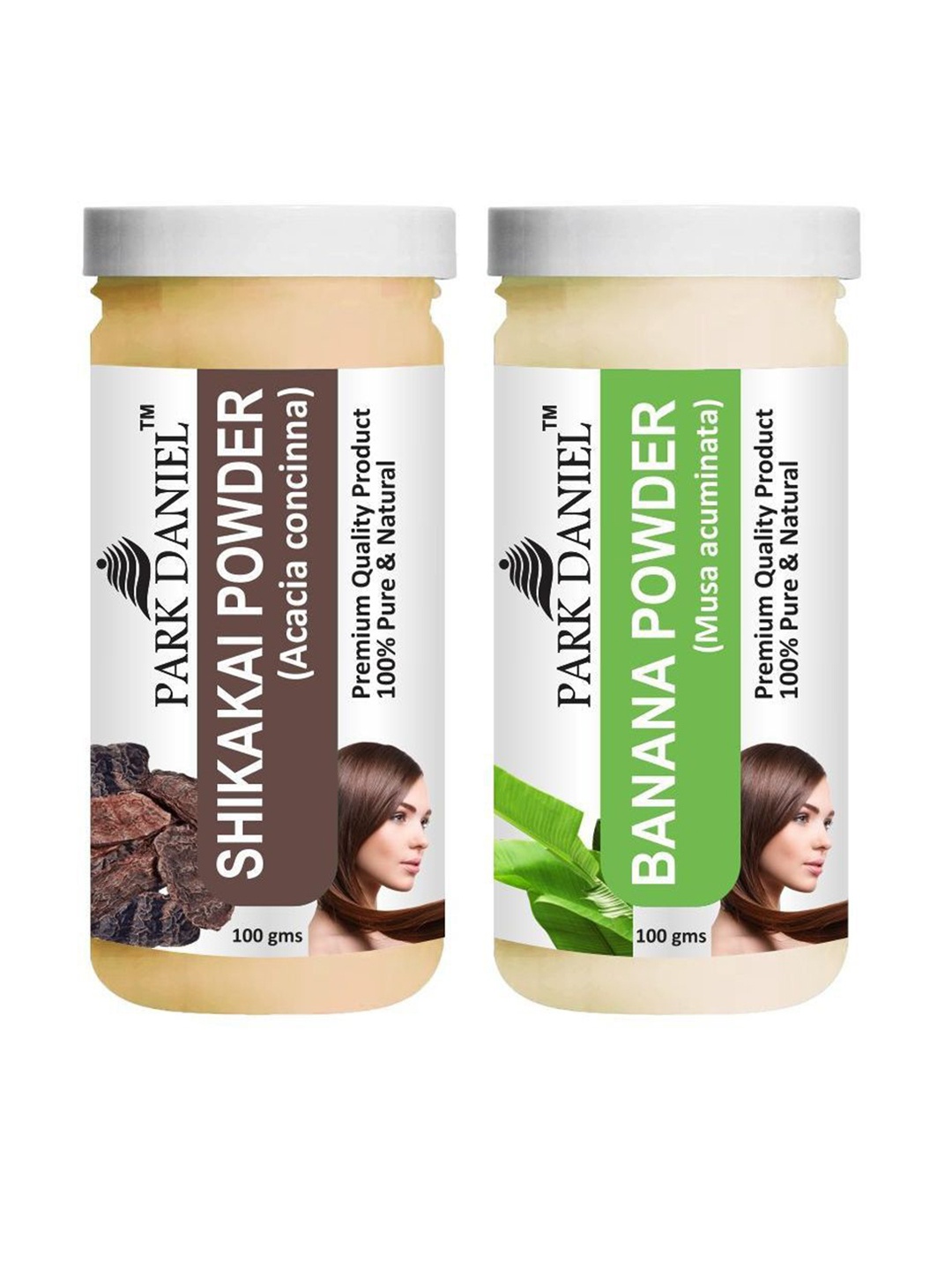 

Park Daniel 100% Pure & Natural Shikakai Powder - 100 g & Banana Powder - 100 g Combo, Green