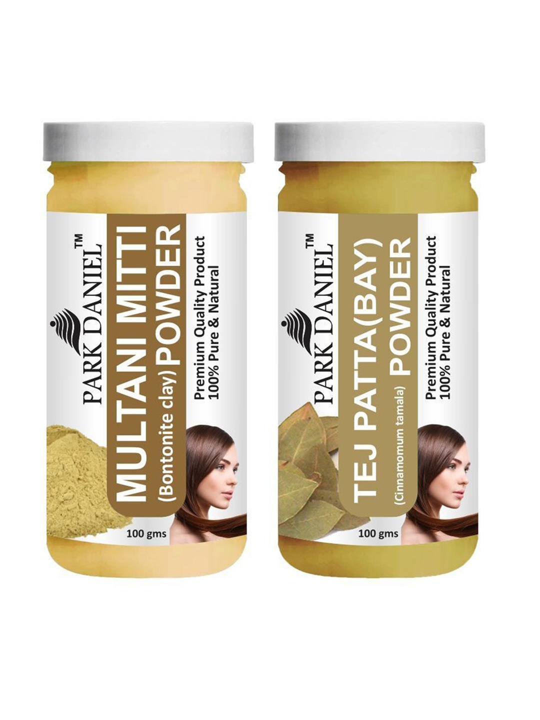 

Park Daniel Set Of 2 Multani Mitti & Bay Leaf Powder - 100 g Each, Transparent