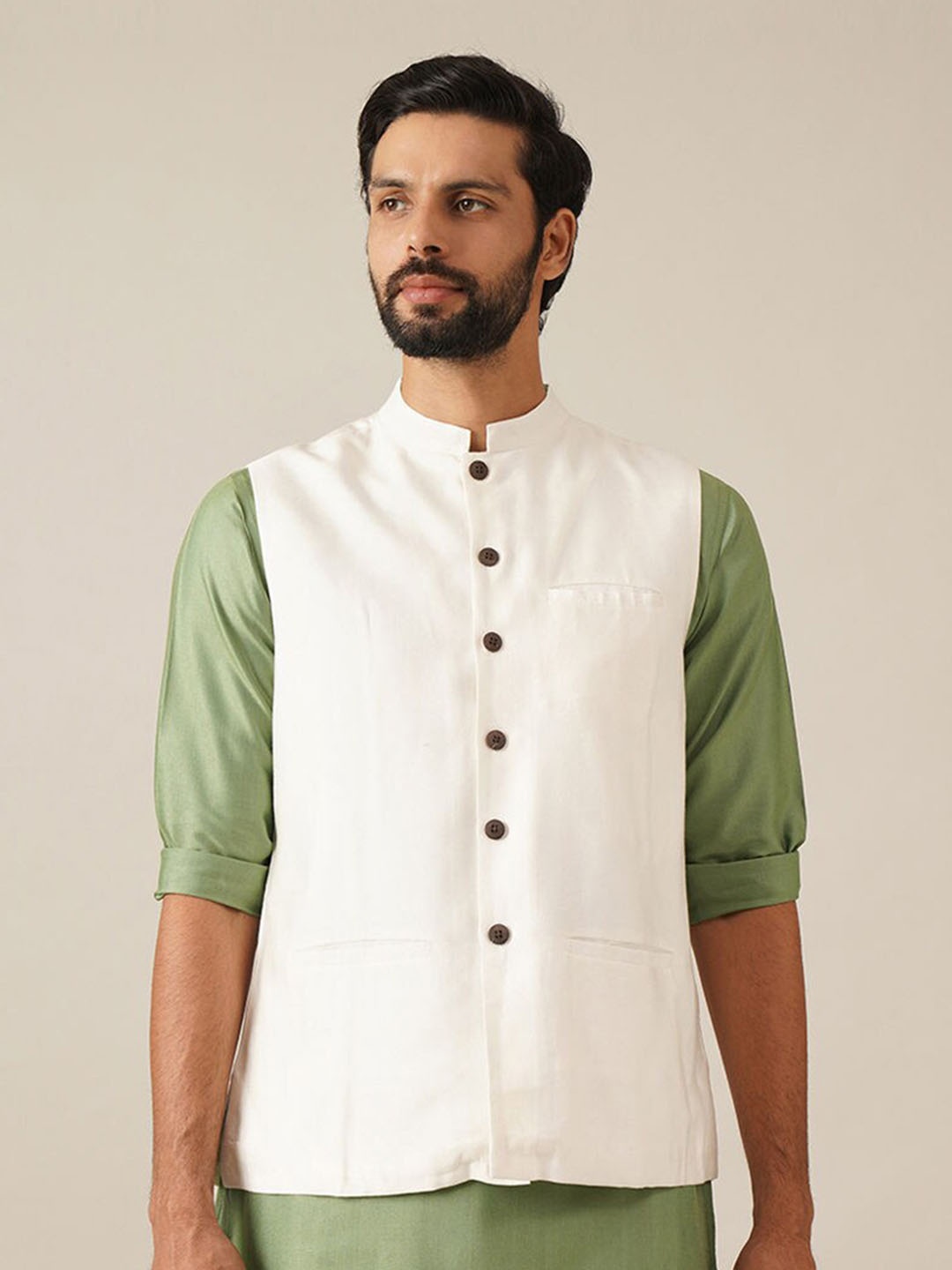 

JAYPORE Nehru Jackets, Off white