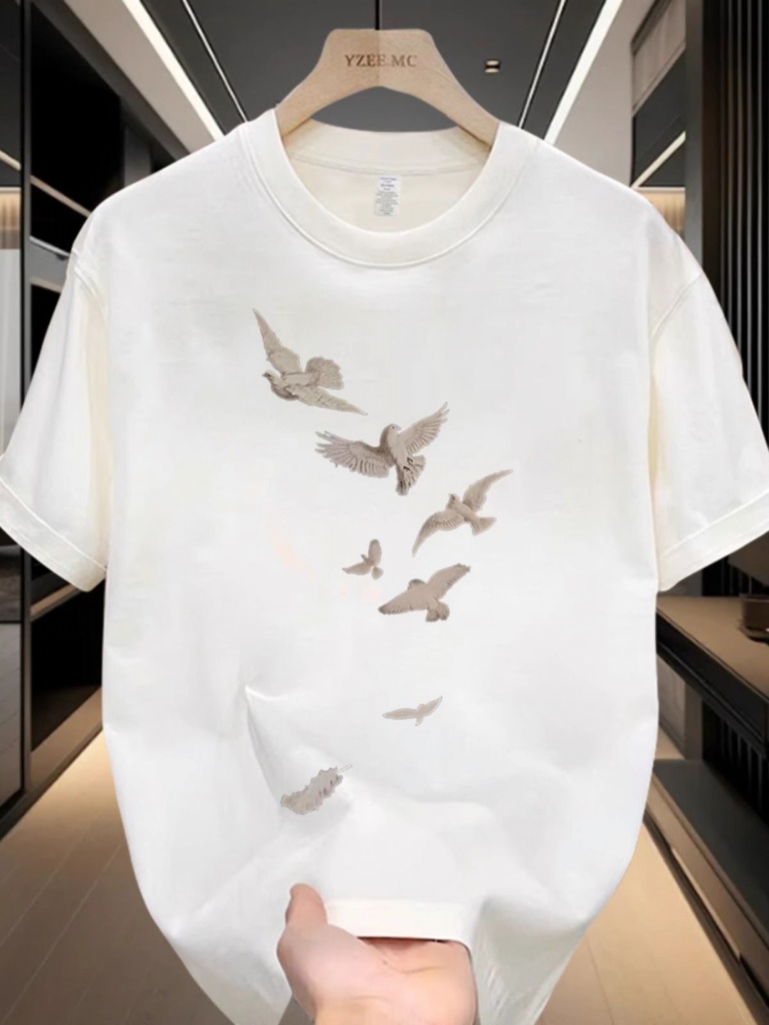 

StyleCast Men Printed Pure Cotton Raw Edge T-shirt, White