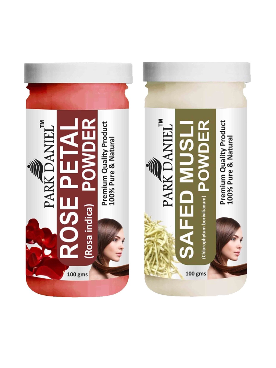 

Park Daniel Set Of 2 Rose Petal & Safed Musli Powder Hair & Face Mask Combo - 100 g Each, Transparent
