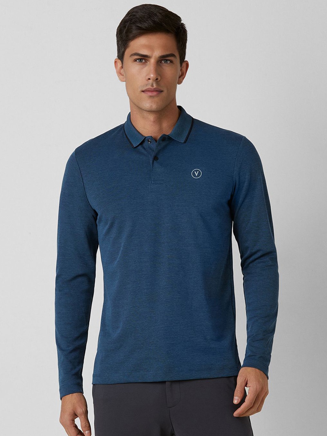 

Van Heusen Flex Men Solid Polo Collar Cotton T-shirt, Blue