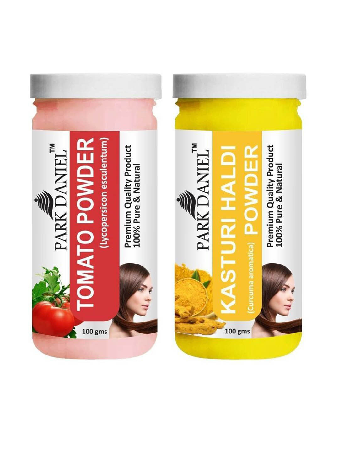 

Park Daniel Set Of 2 Tomato Powder & Kasthuri Haldi Powder - 100 g Each, Transparent