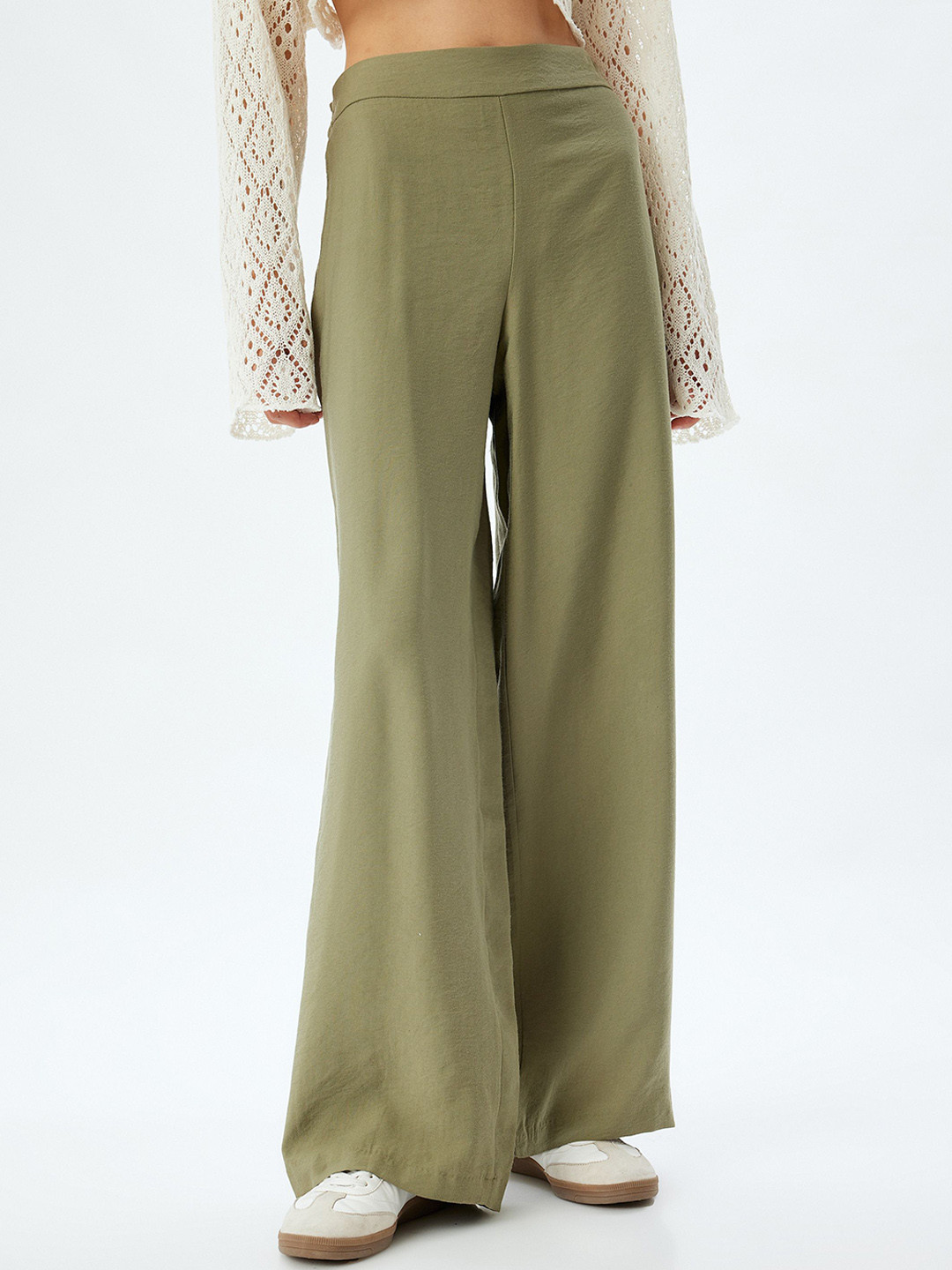 

Koton Women High-Rise Trousers, Red