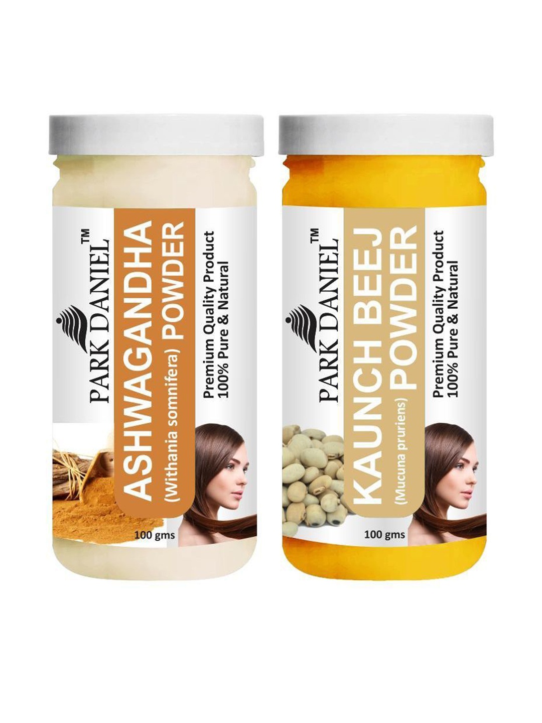 

Park Daniel Set Of 2 Ashwagandha Powder & Kaunch Beej Powder Skin & Hair Pack - 100 g Each, White
