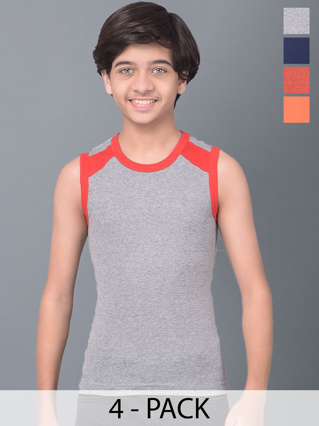 

Dollar Bigboss Boys Pack of 4 Assorted Innerwear Vests