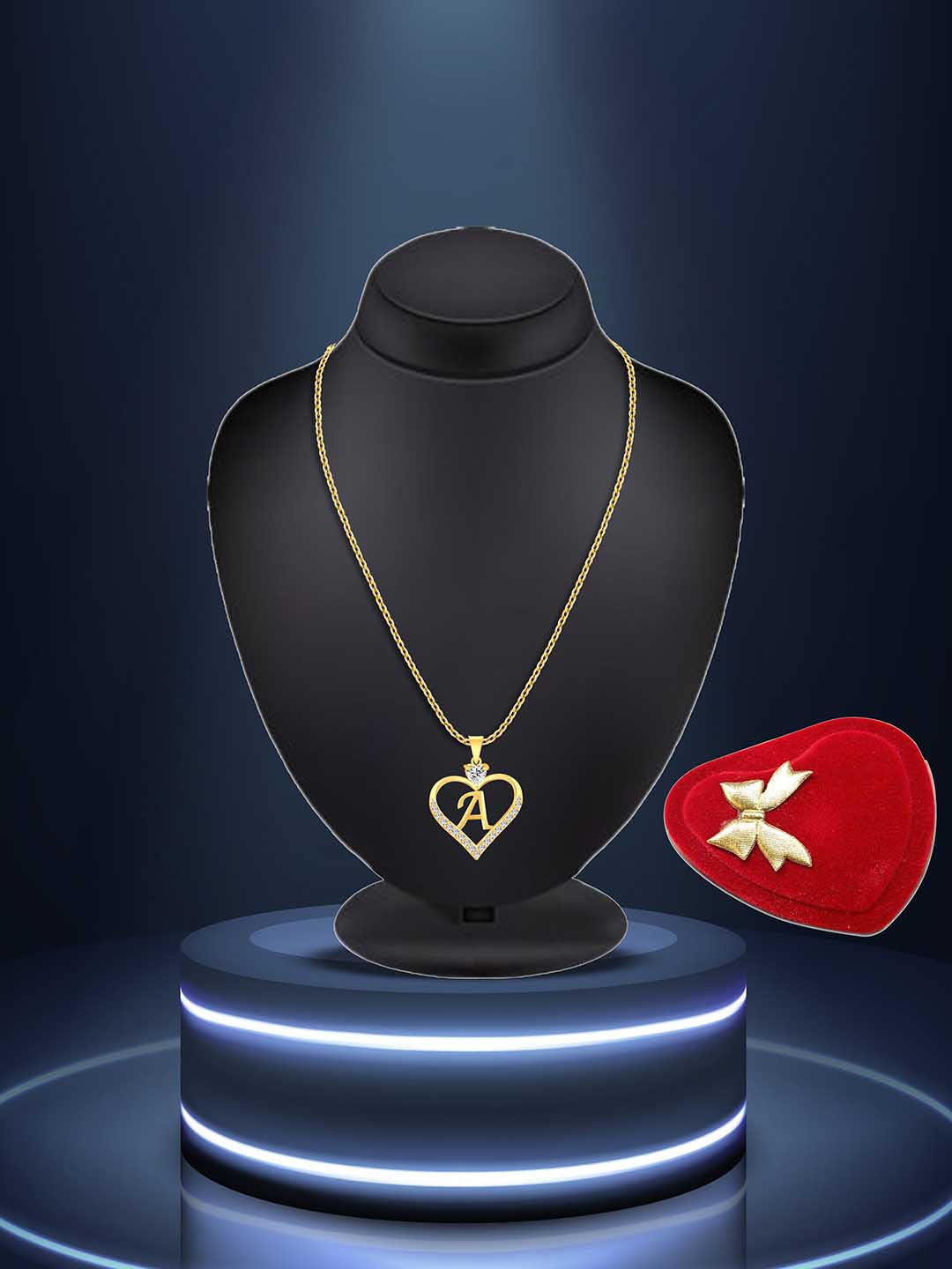 

Lila Silver-Plated Heart Shaped Pendants with Chains, Gold