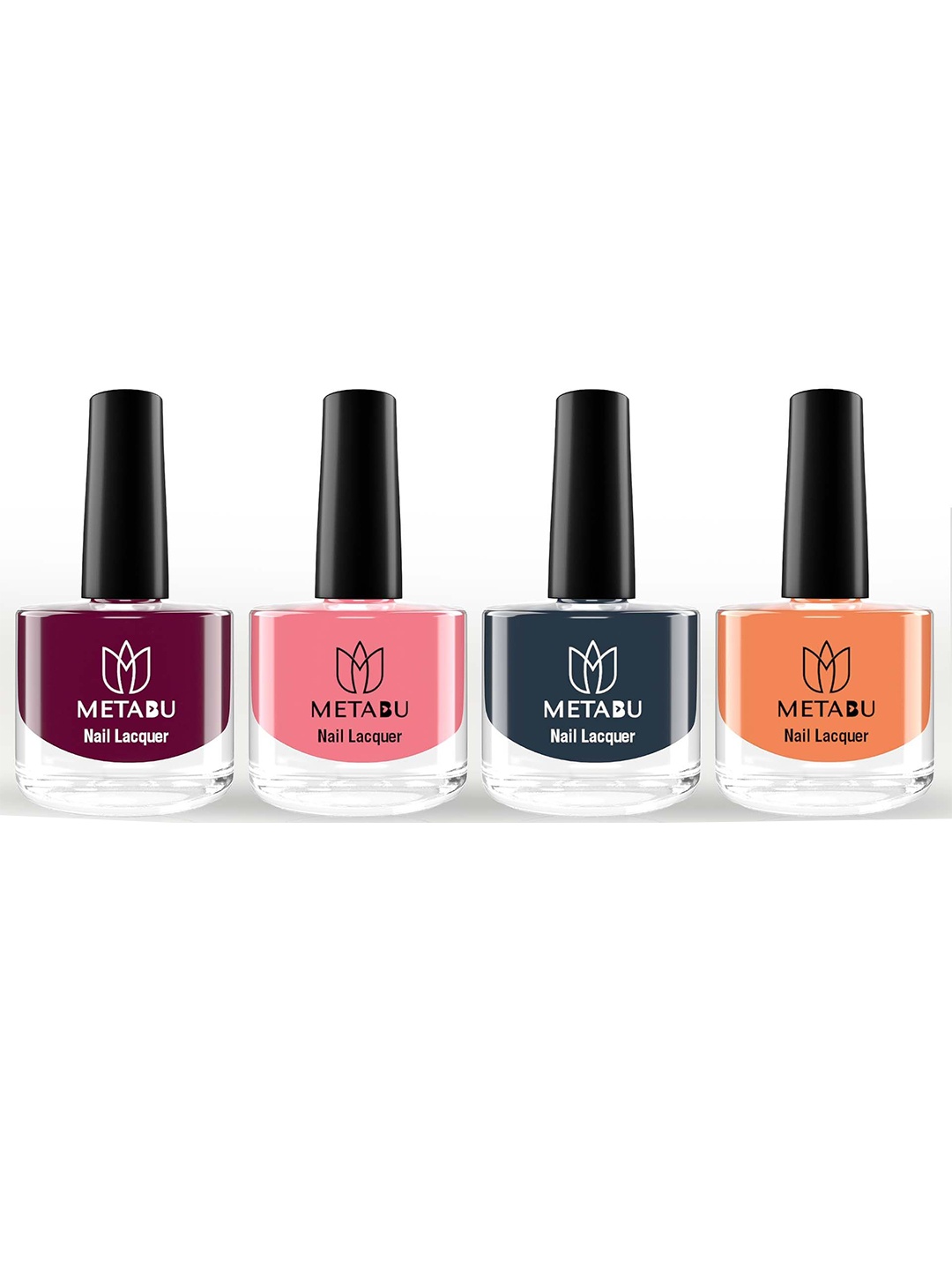 

METABU Set Of 4 Nail Lacquer - 8 ml Each-Maroon 22-Saimon 24-Green 28-Ochre 12