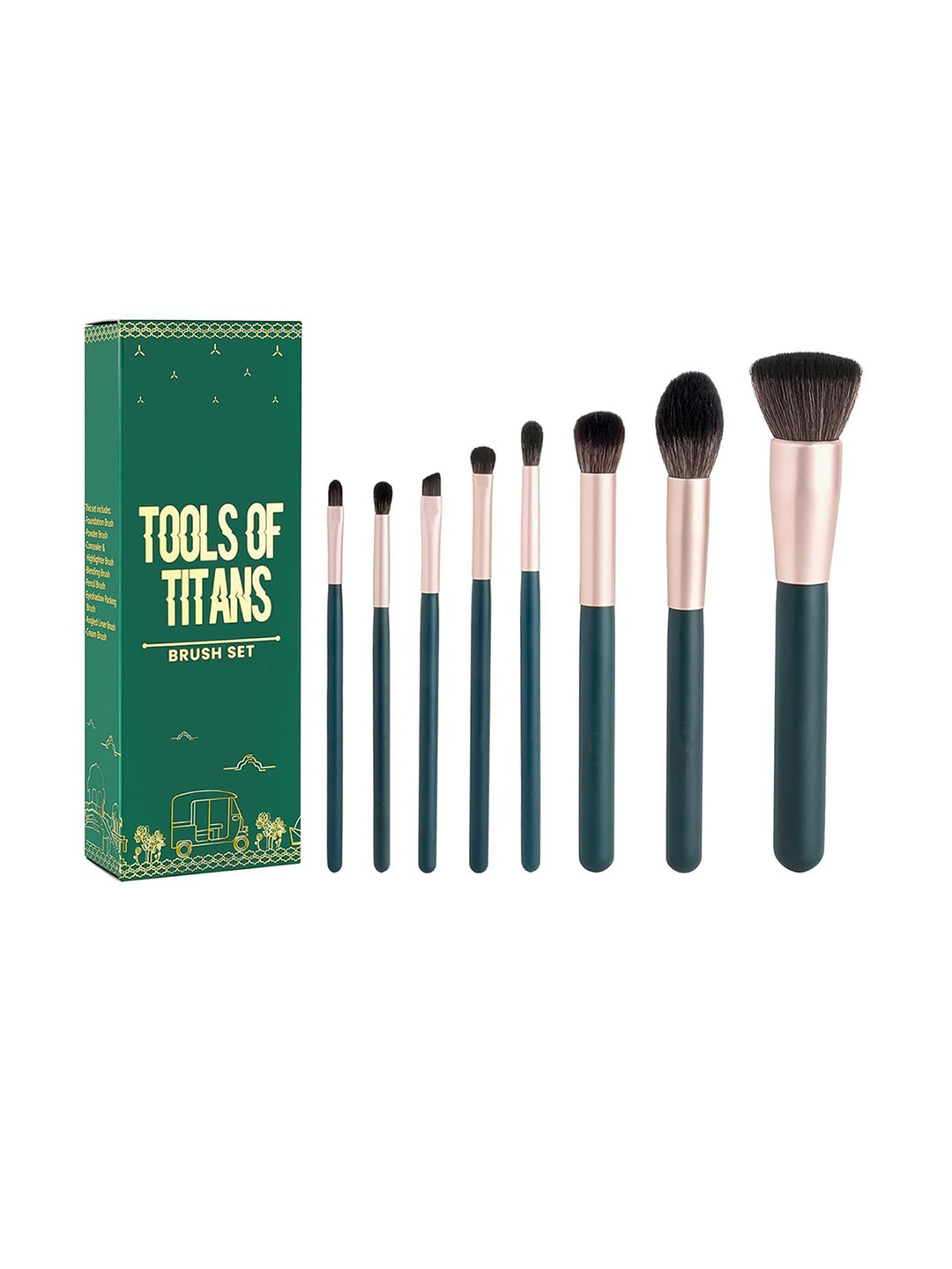 

Adbeni Set Of 8 Ultra Soft Bristles Face Makeup Brush Set, Black