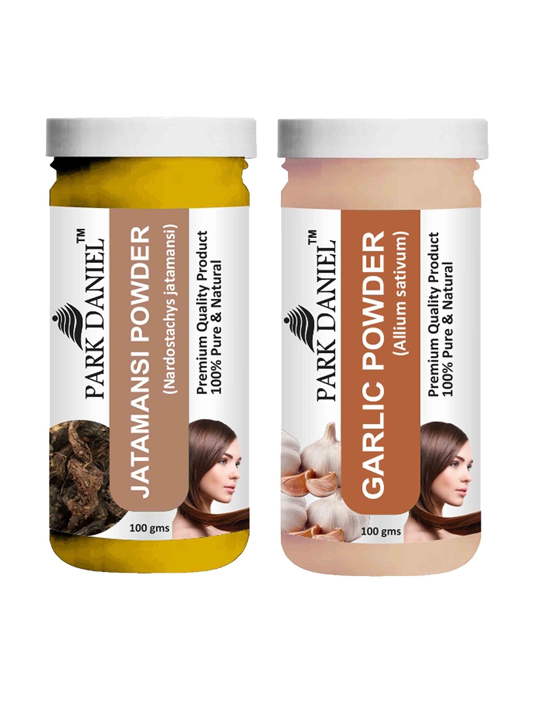 

Park Daniel Set Of 2 Jatamansi Powder And Garlic Powder For Skin & Hair -100 g Each, Transparent