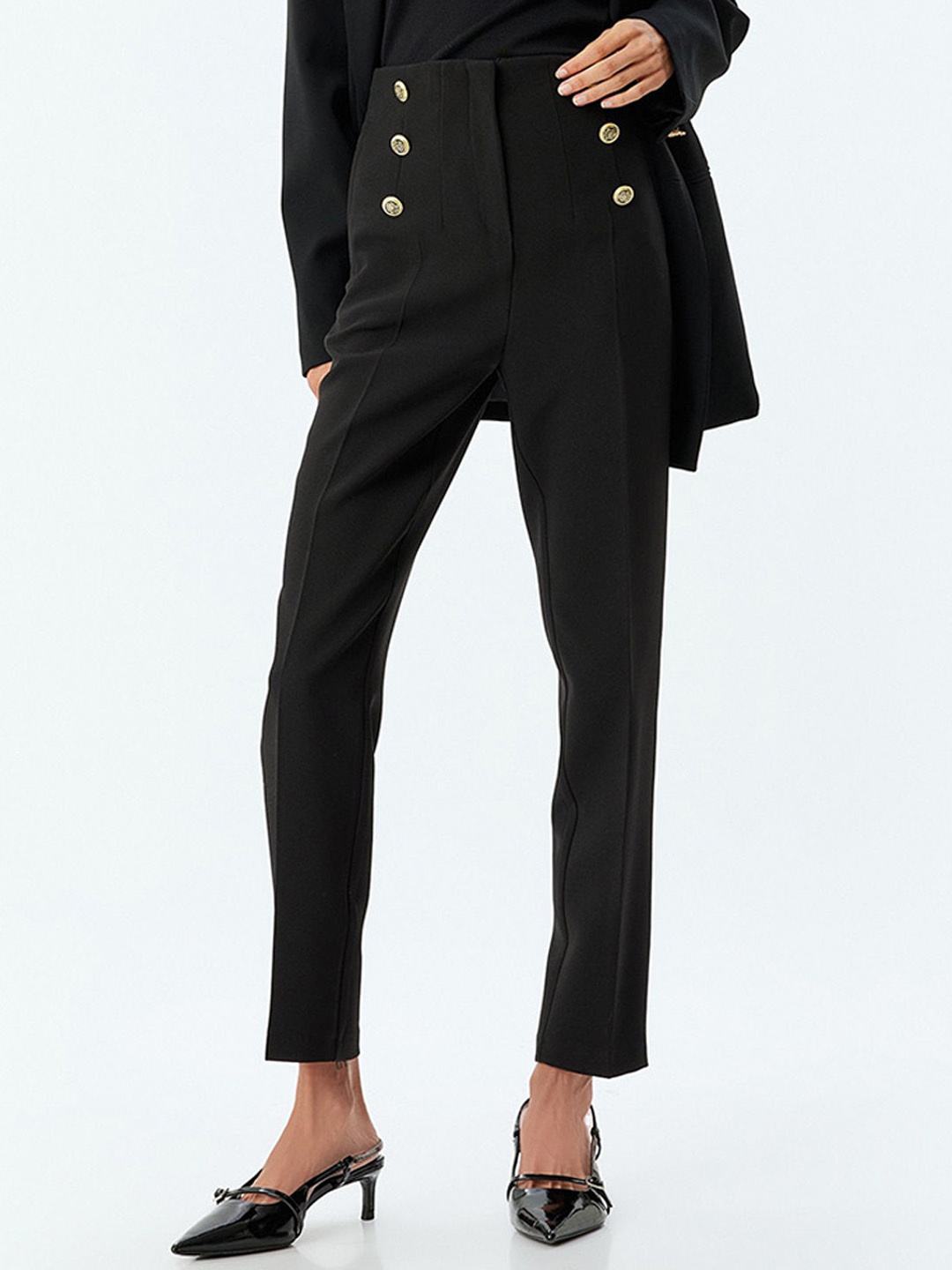

Koton Women High-Rise Trousers, Maroon
