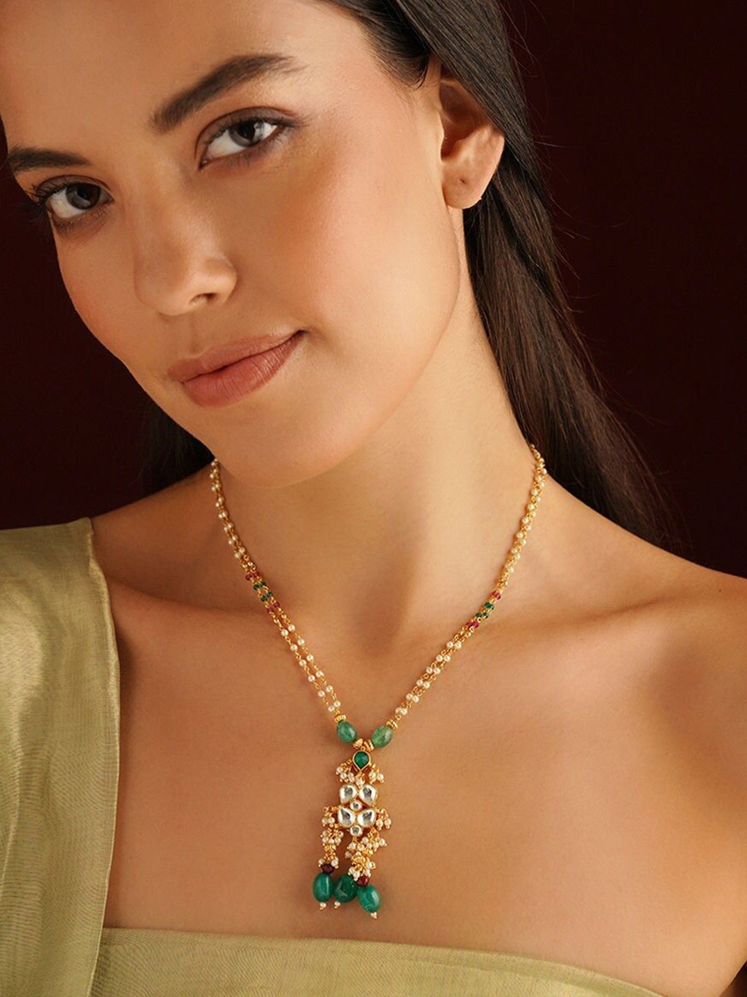 

JAYPORE Gold-Plated Kundan Studded Necklace