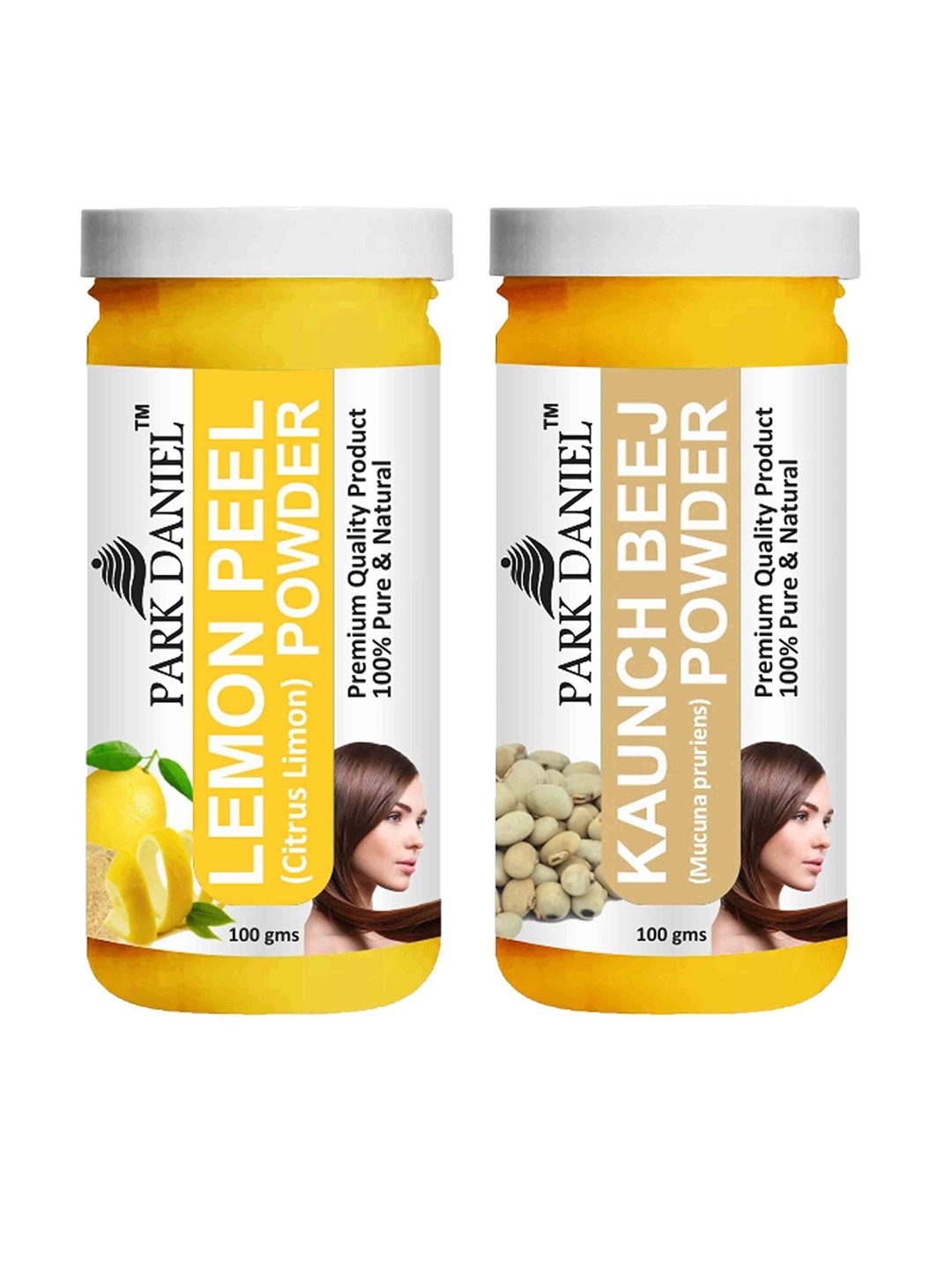 

Park Daniel Set Of 2 Pure Kaunch Beej & Lemon Peel Powder Face Mask Combo - 100 g Each, Yellow
