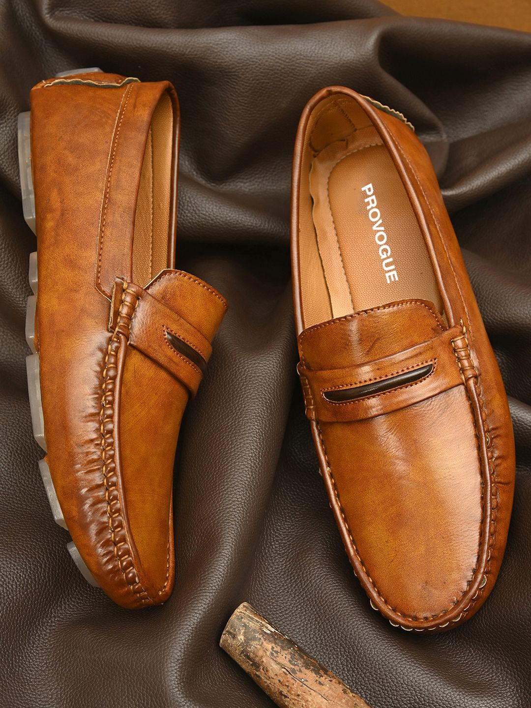 

Provogue Men Horsebit Loafers, Tan