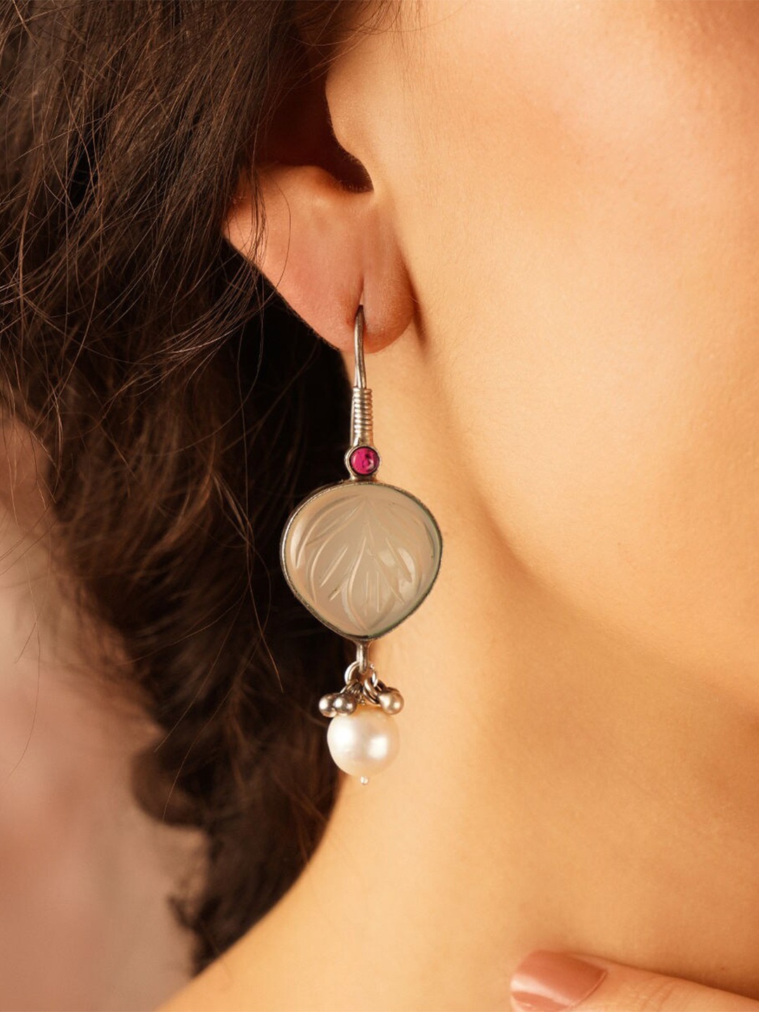 

JAYPORE Contemporary Drop Earrings, Silver