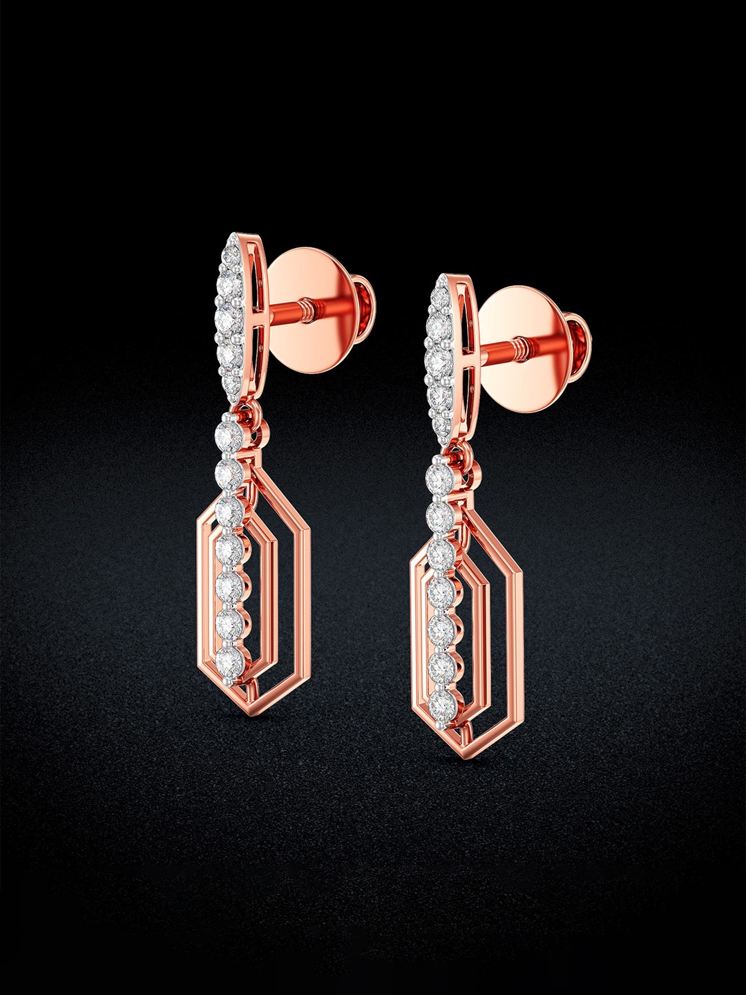 

Joyalukkas 18KT Drop Earrings Diamond, Rose gold