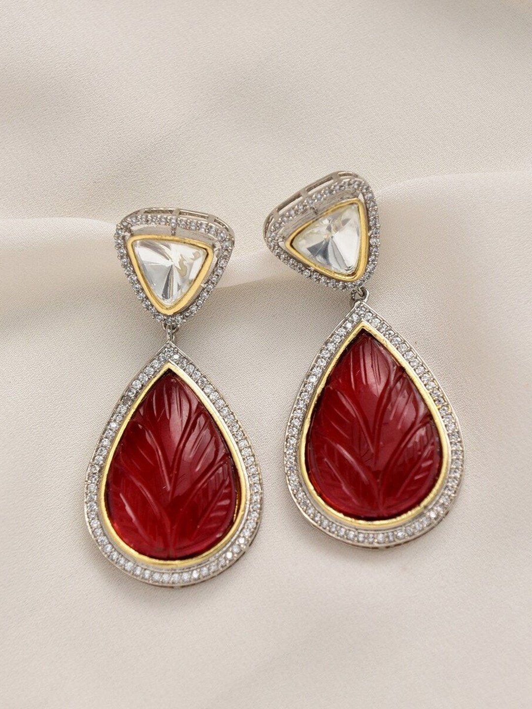 

JAYPORE Contemporary Drop Earrings, Silver