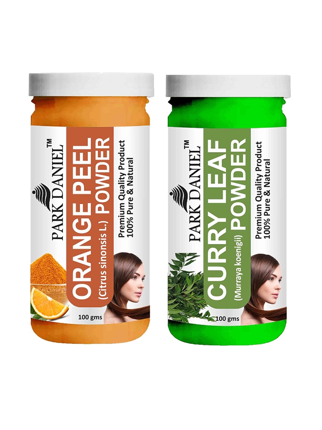 

Park Daniel Set Of 2 Orange Peel & Curry Leaves Hair & Skin Powder Face Mask - 100 g Each, Transparent