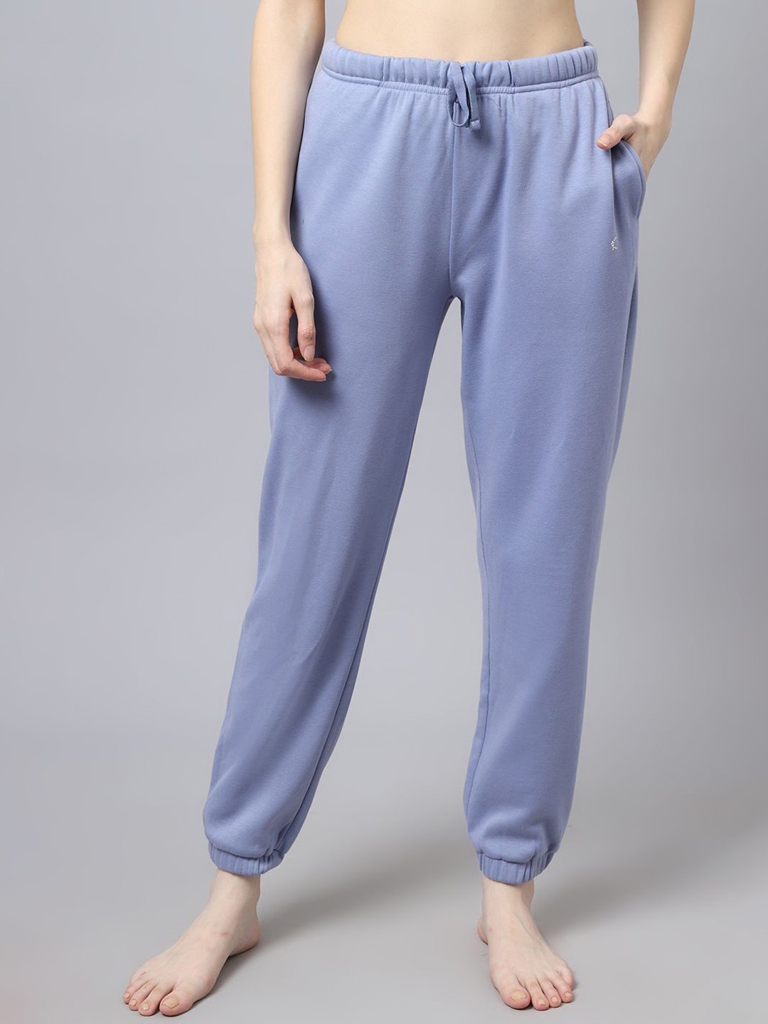 

Kanvin Women Solid Mid Rise Lounge Pant, Blue