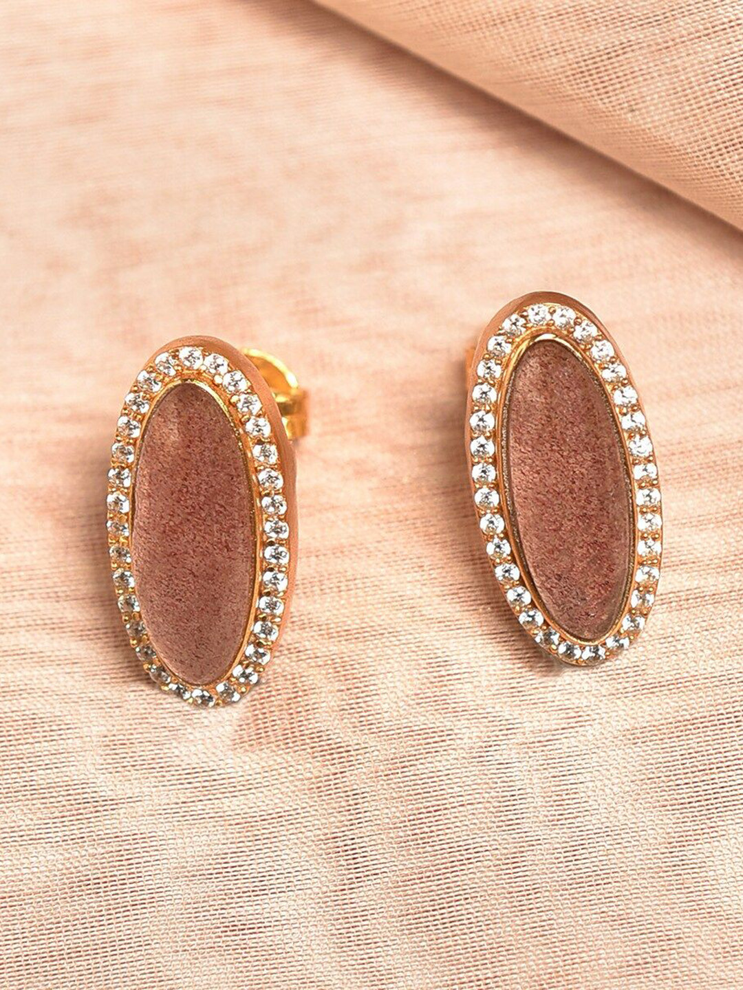 

JAYPORE Gold-Plated Kundan Studs Earrings
