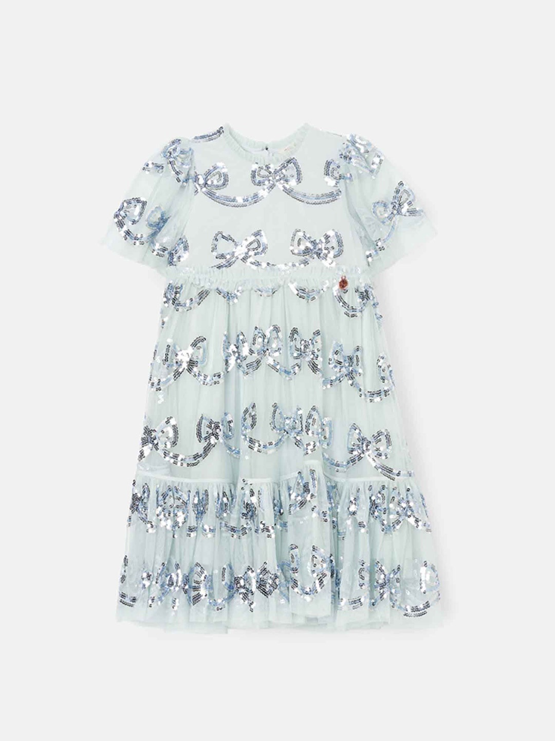 

Angel & Rocket Embroidered A-Line Dress, Blue