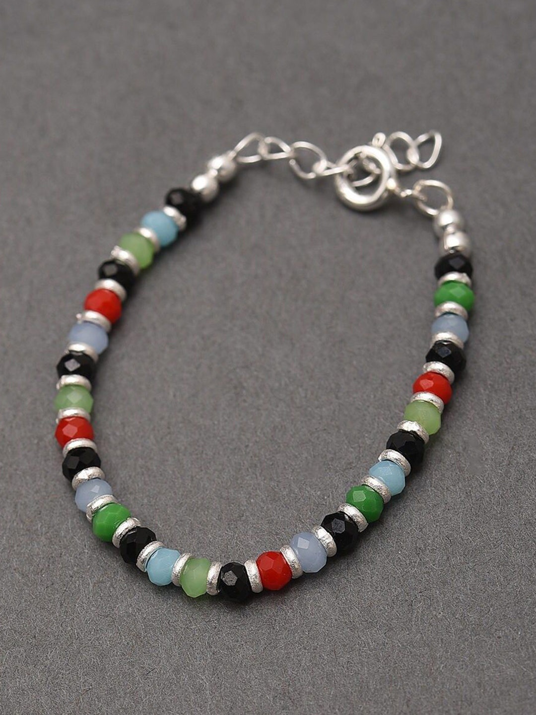 

JAYPORE Silver-Plated Beaded Wraparound Bracelet