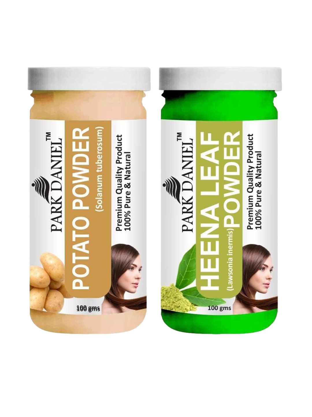 

Park Daniel Set Of 2 Potato Powder & Heena Powder - 100 g Each, White