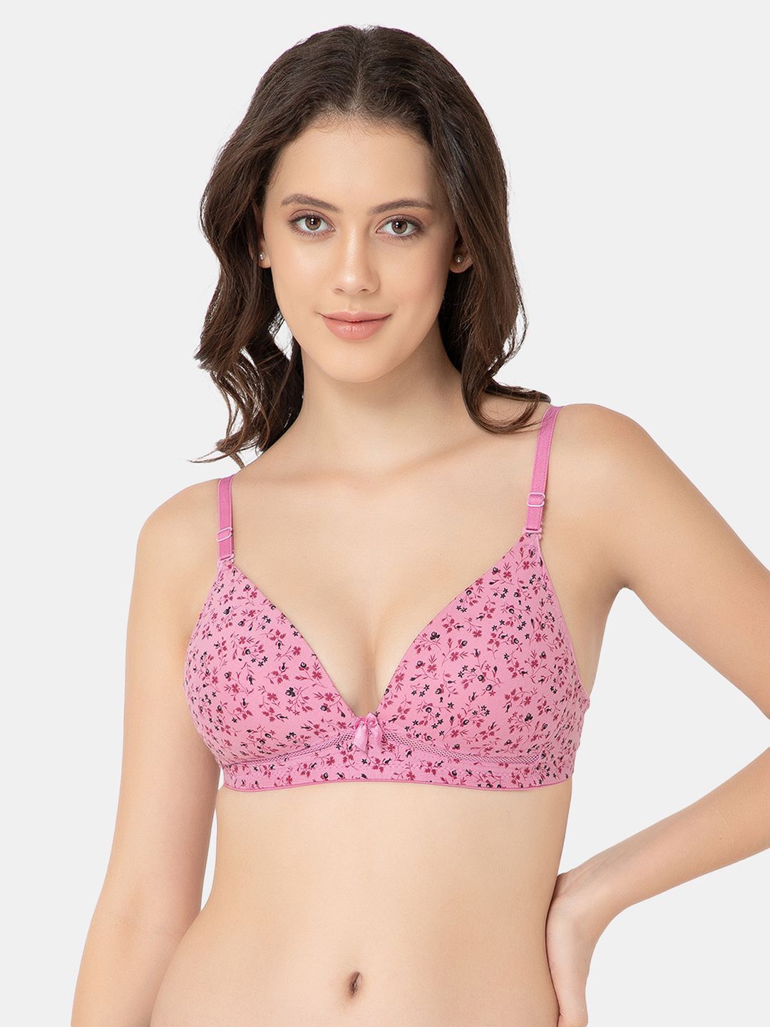 

Lady Lyka Floral Bra Full Coverage Lightly Padded, Pink