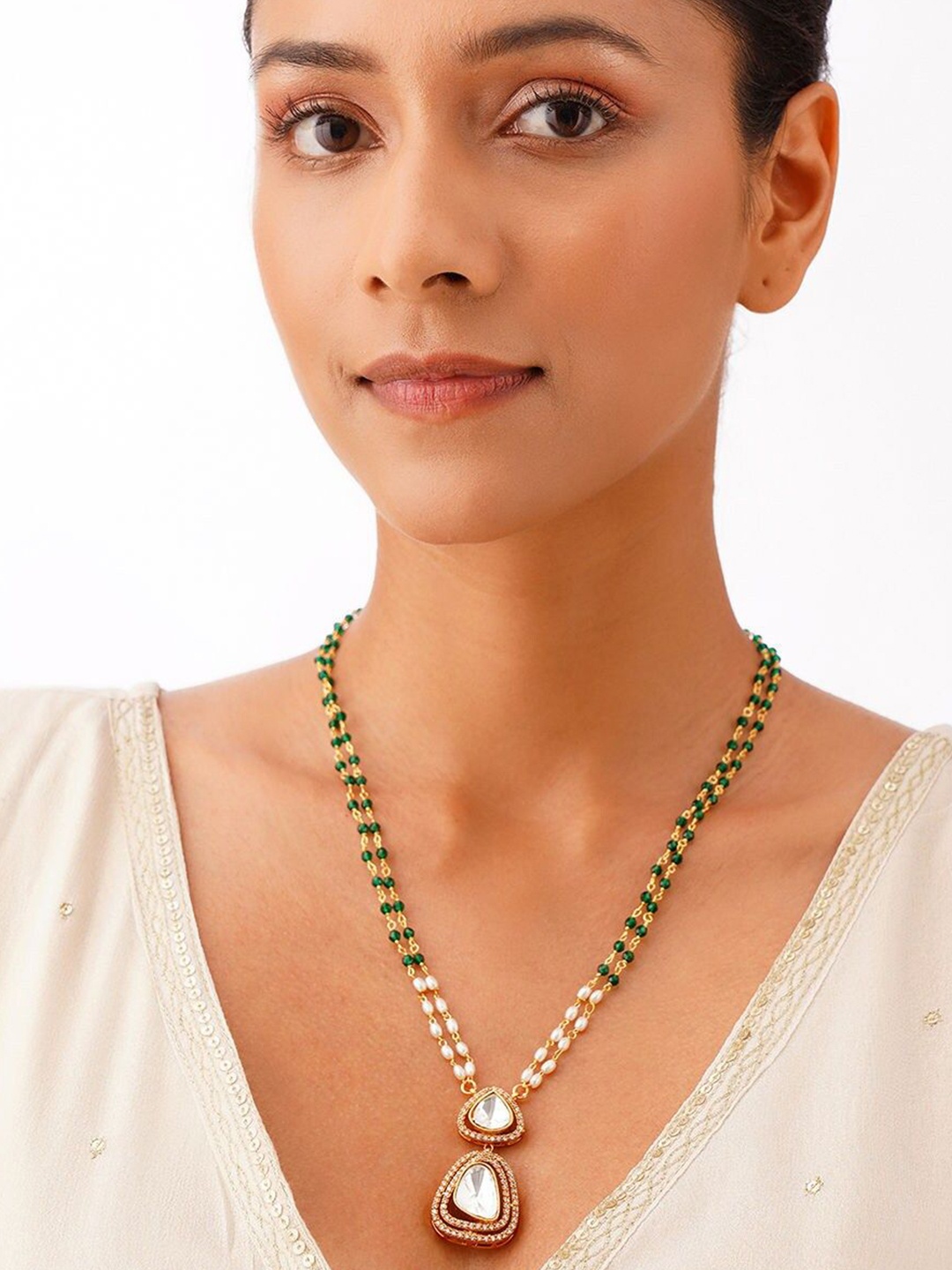 

JAYPORE Gold-Plated Kundan Necklace