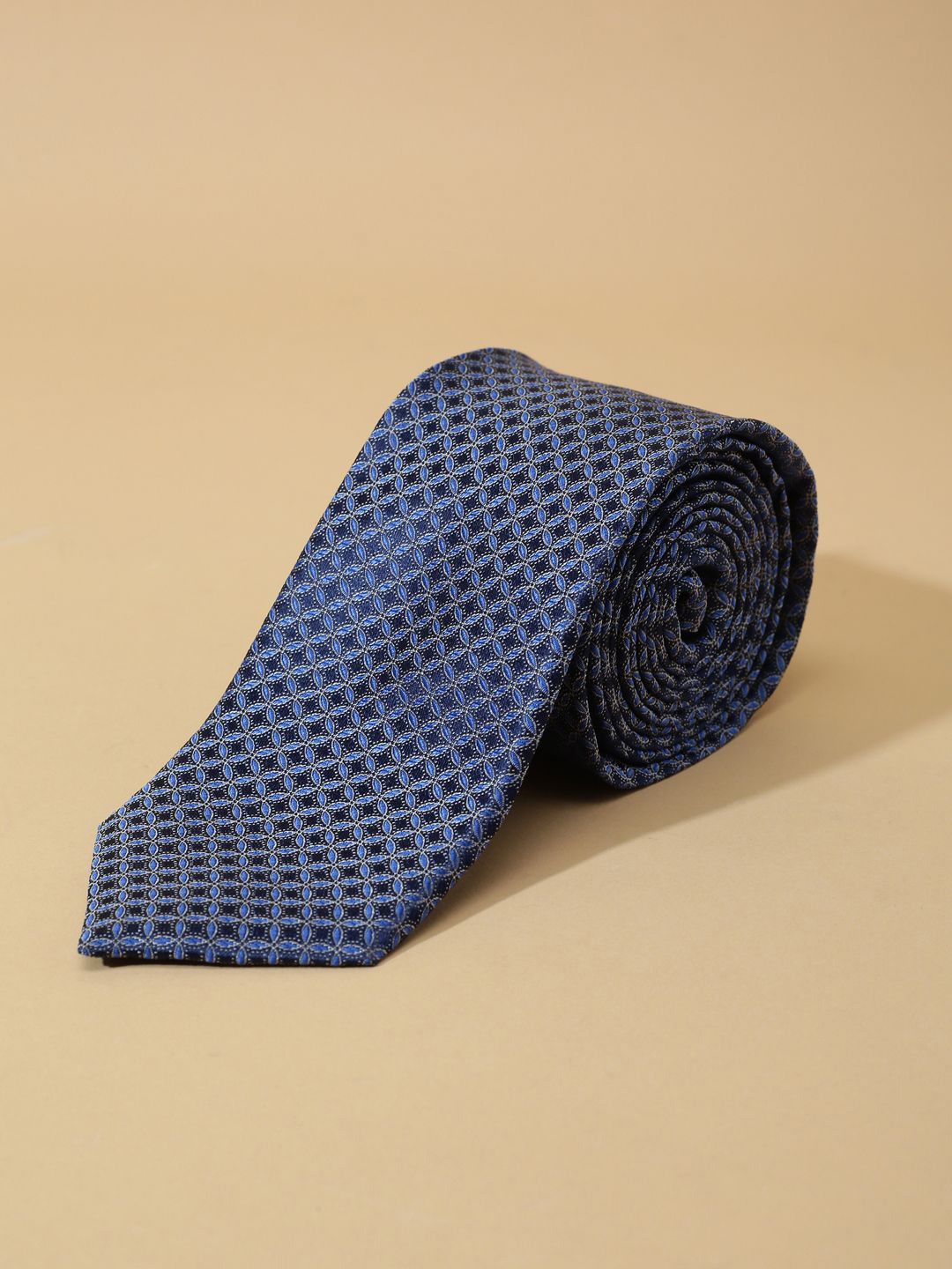 

Peter England Men Printed Skinny Tie, Navy blue