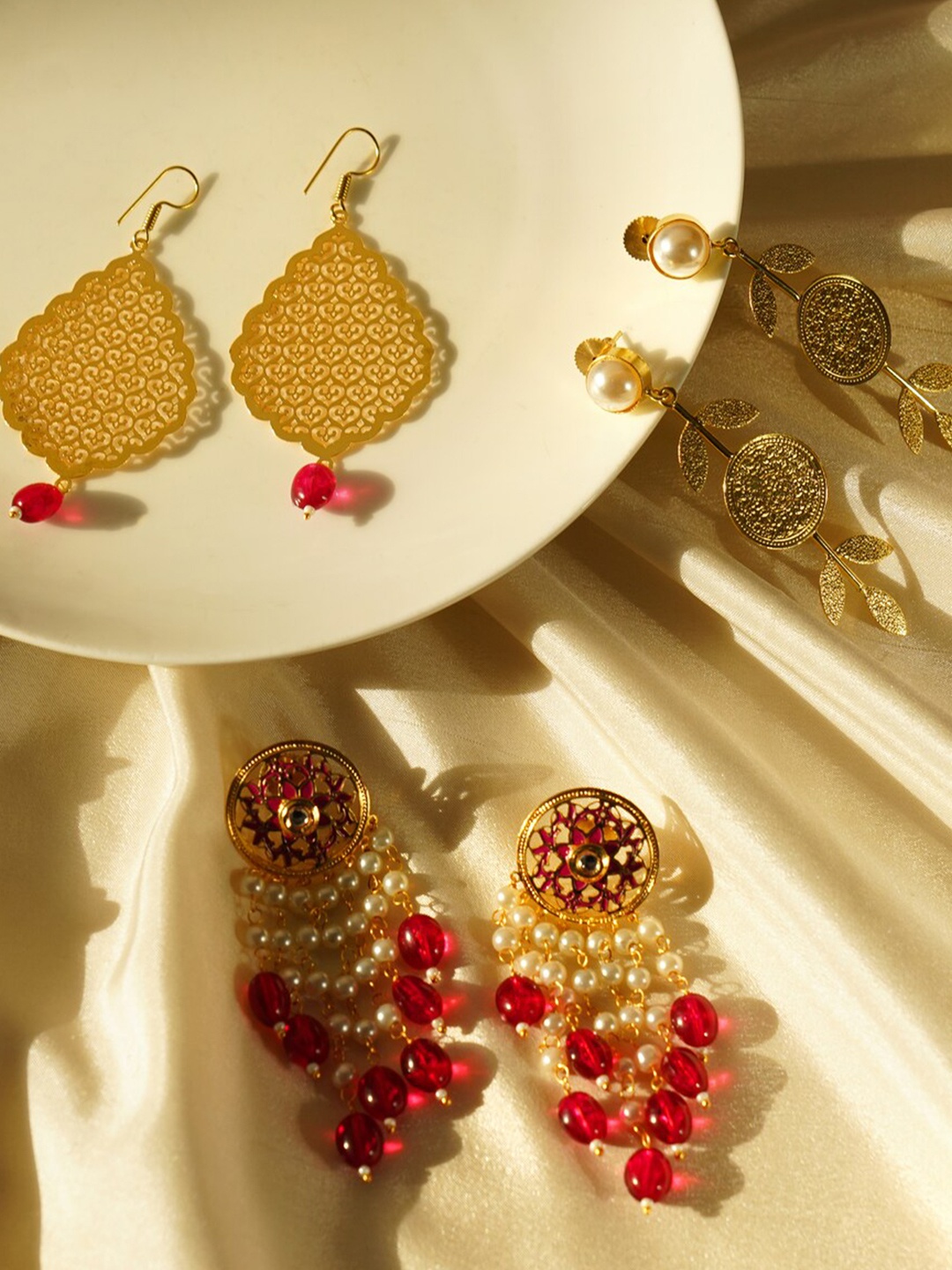 

JAYPORE Contemporary Jhumkas Earrings, Silver