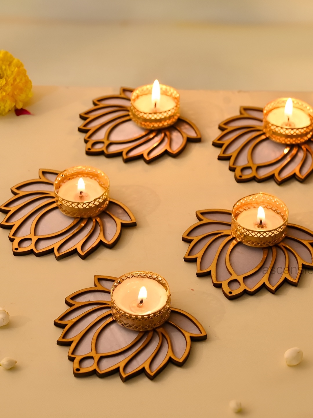 

Ascension Gold-Toned Set of 5 Candle Holder