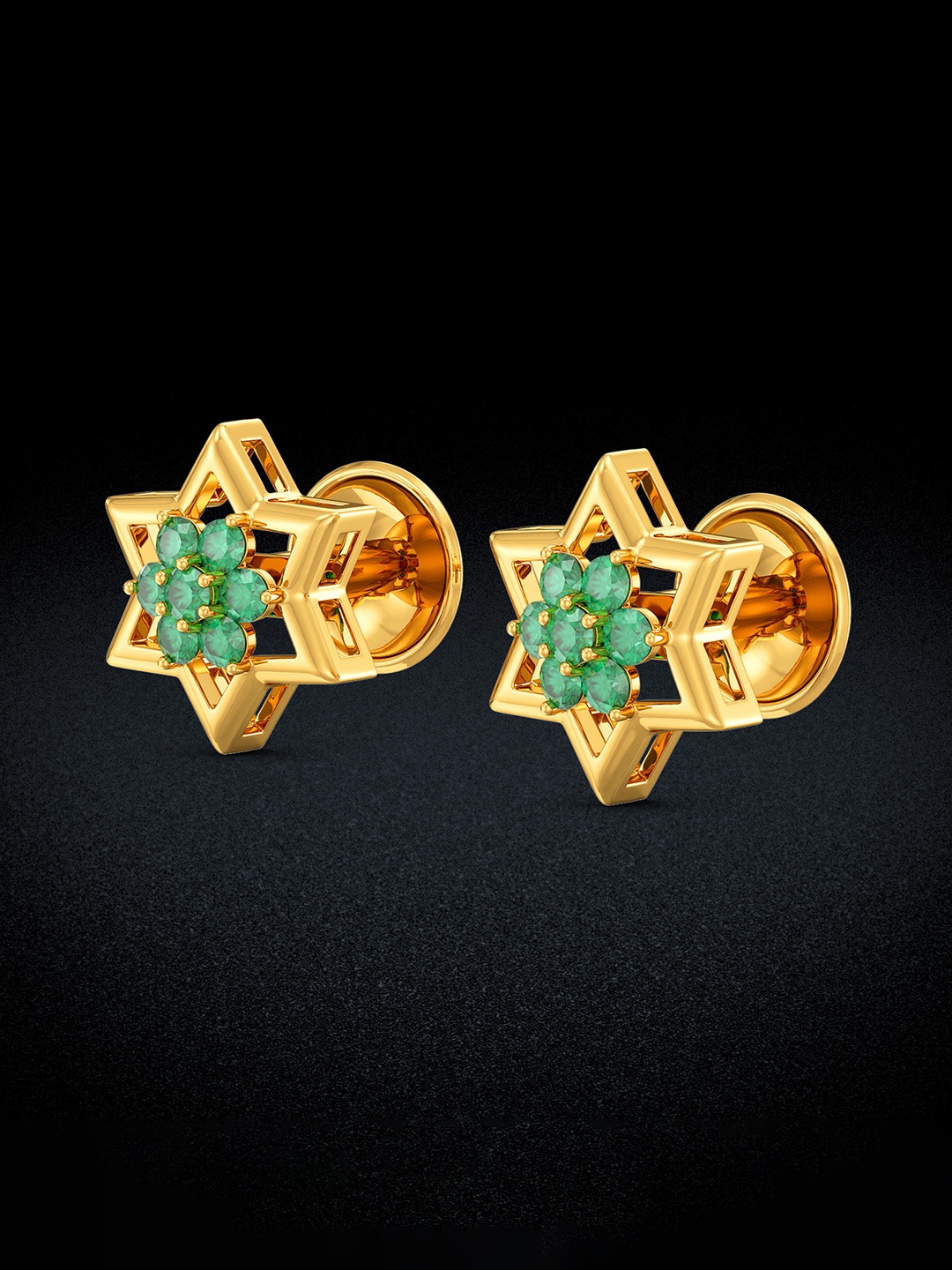 

Joyalukkas 22KT Gold Stone-Studded Earrings