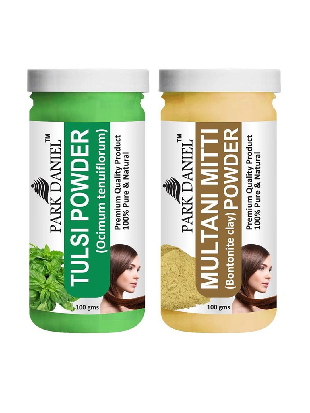 

Park Daniel Set Of 2 Tulsi Powder & Multani Mitti Powder For Hair & Skin - 100 g Each, Transparent