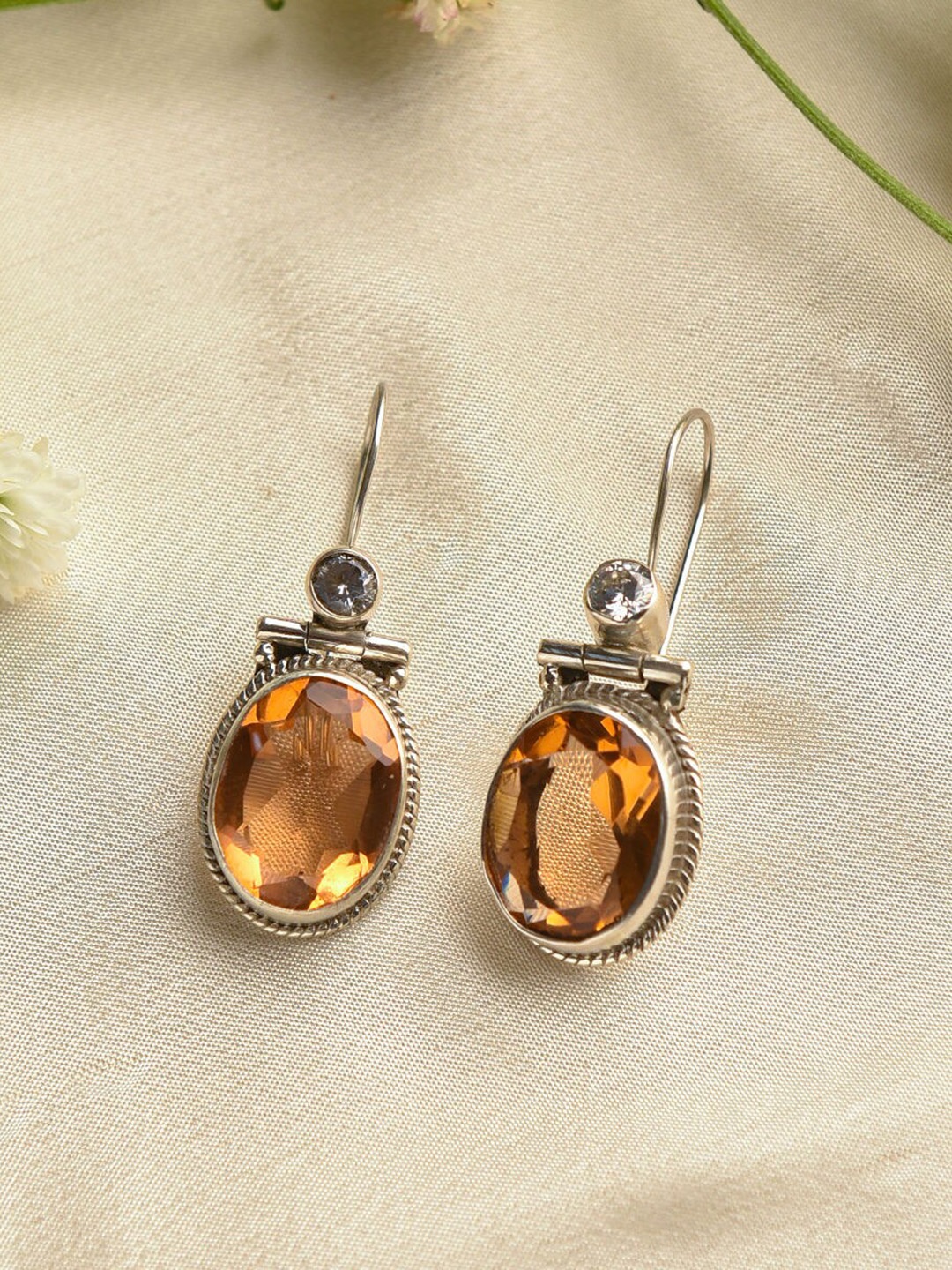 

JAYPORE Pure Silver Contemporary Drop Earrings