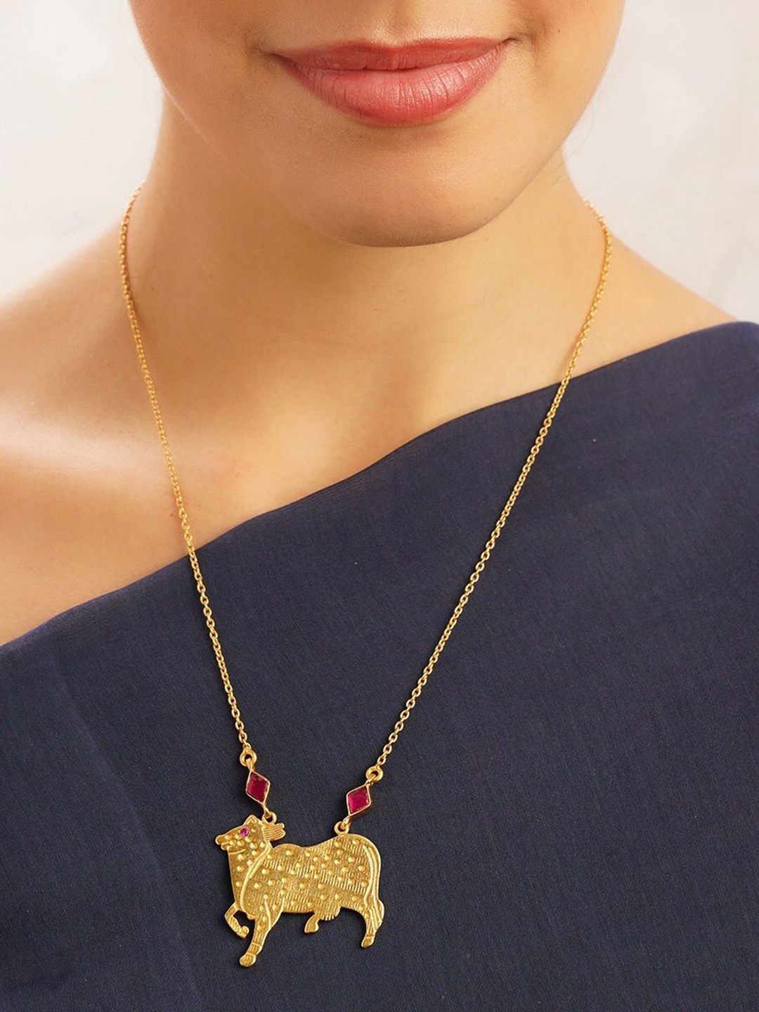 

JAYPORE Silver Gold-Plated Kundan Studded Necklace