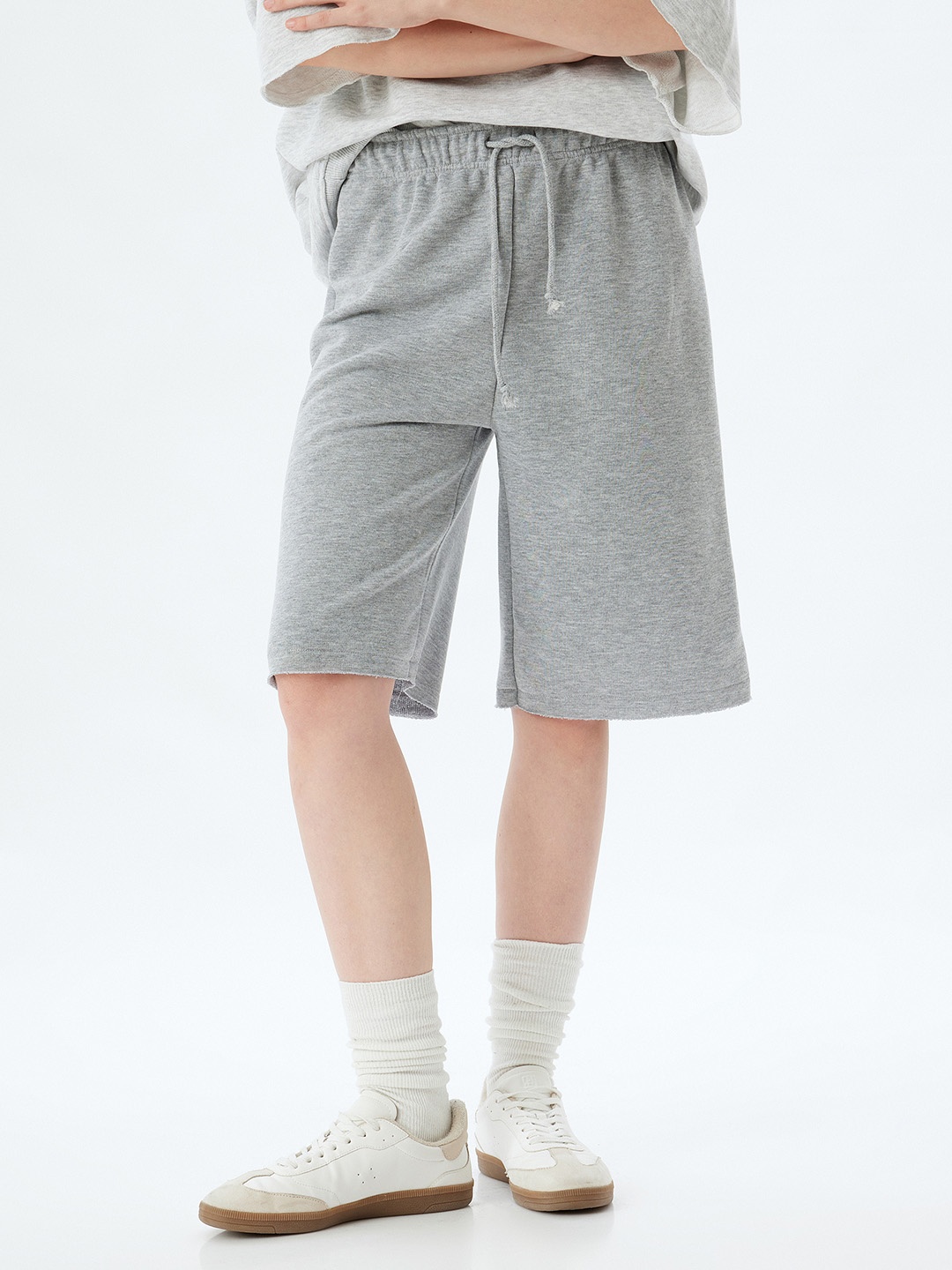 

Koton Women High-Rise Shorts, Grey