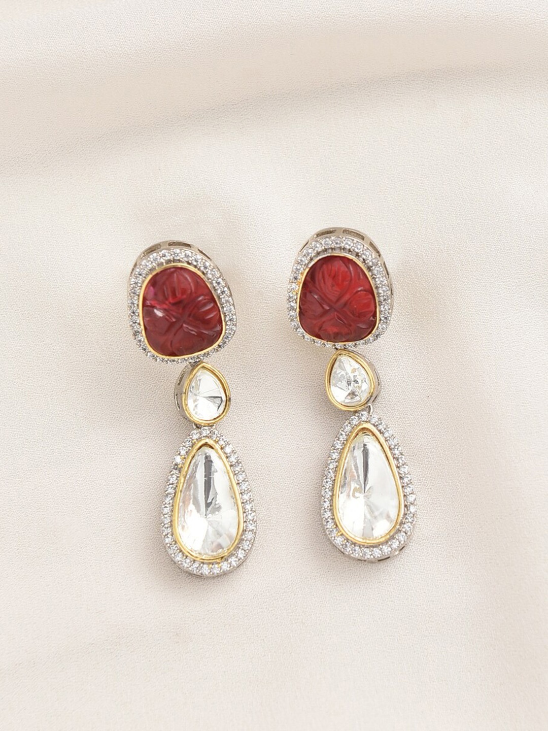 

JAYPORE Contemporary Drop Earrings, Silver