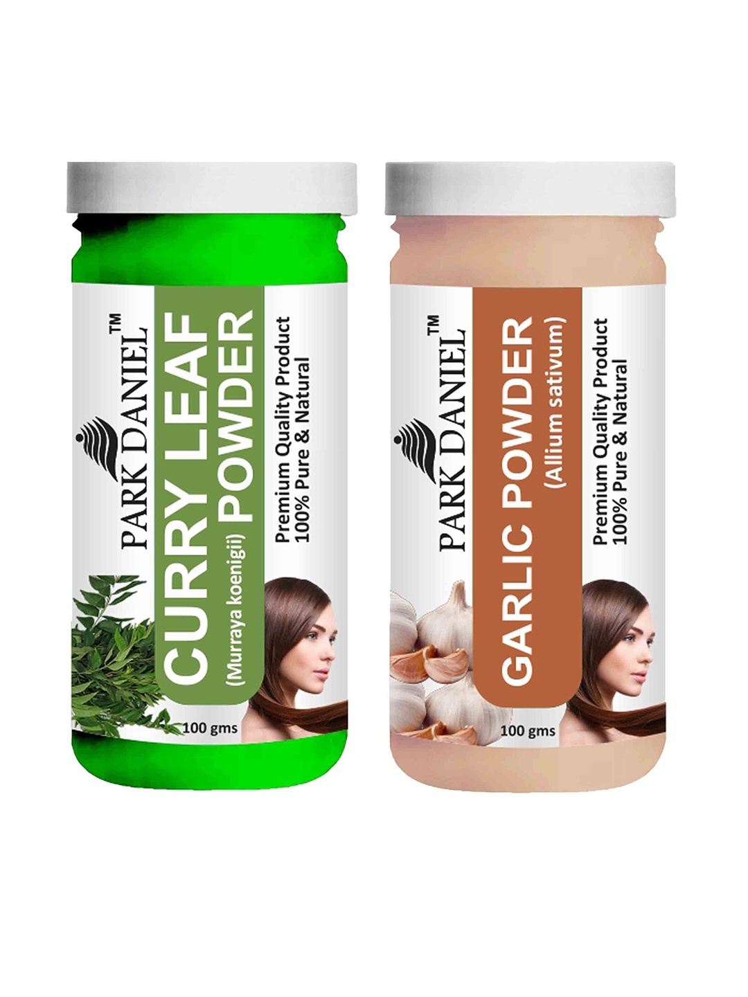 

Park Daniel Set Of 2 Natural Curry Leaf & Garlic Powder - 100 g Each, Transparent