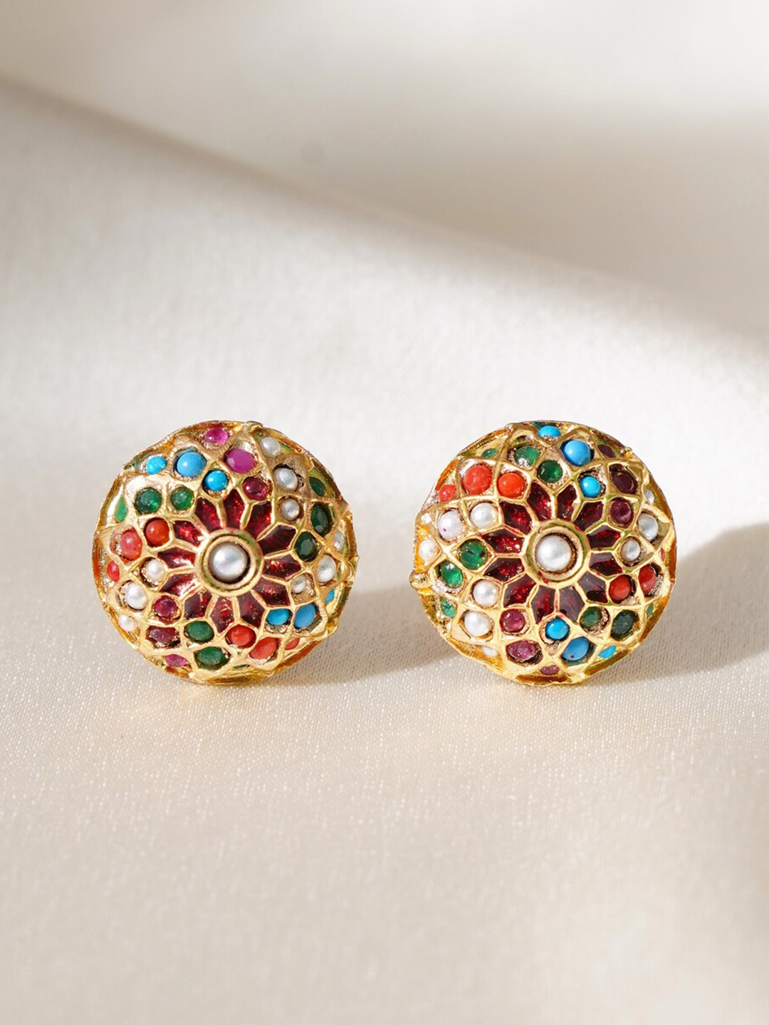 

JAYPORE Contemporary Jhumkas Earrings, Multi