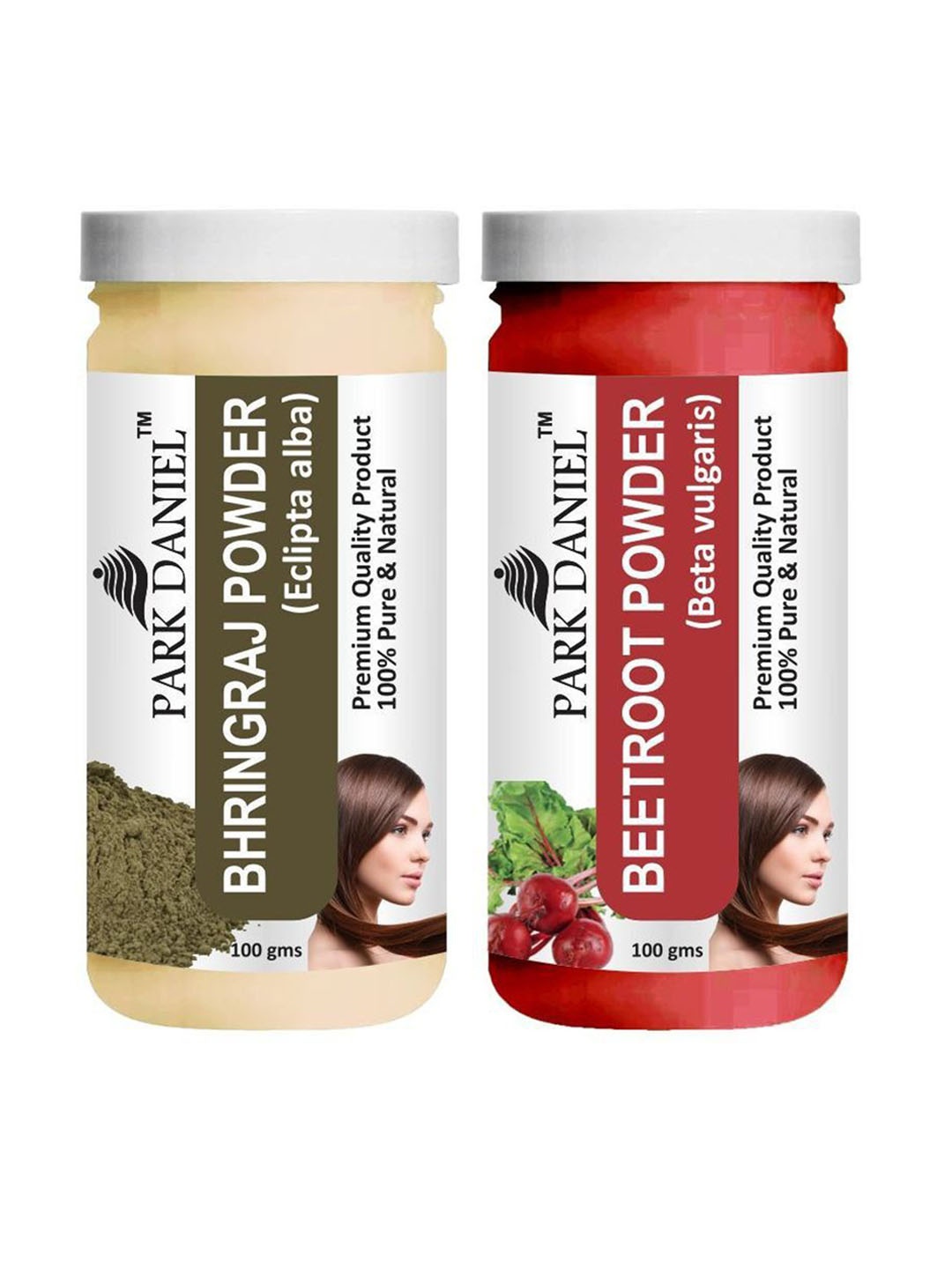 

Park Daniel Set Of 2 Pure & Natural Beetroot Powder& Bhringraj Powder - 100g Each, Red