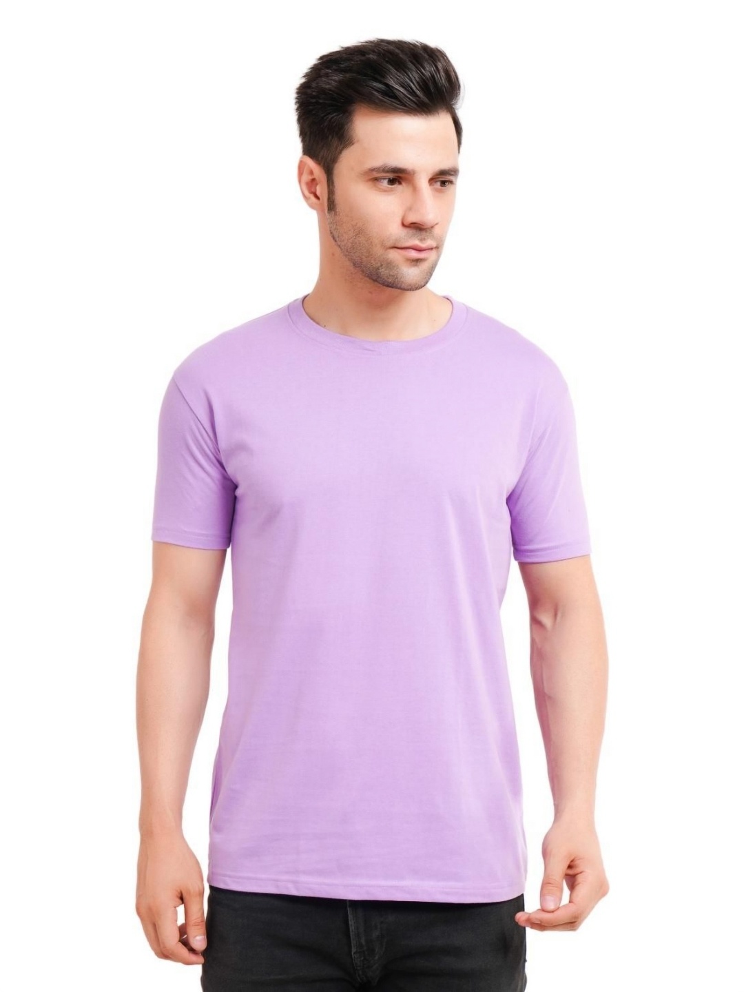 

XO Celebrating Love Men Solid Round Neck Cotton T-shirt, Purple