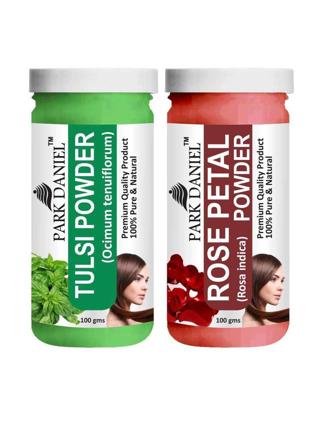 

Park Daniel Set Of 2 Tulsi Powder & Rose Petal Powder Pack - 100 g Each, Transparent