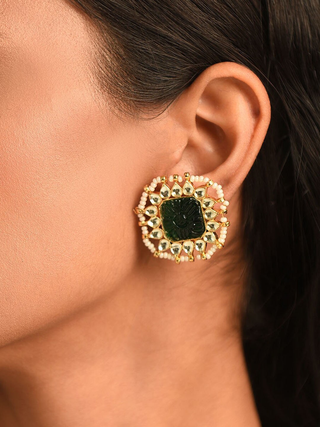 

JAYPORE Gold Plated Contemporary Studs