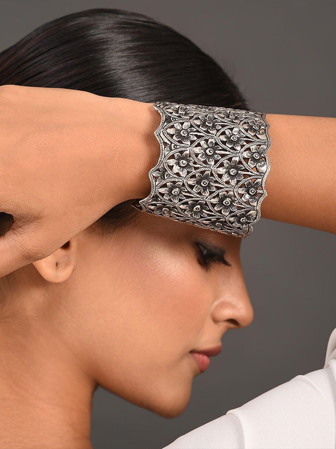 

JAYPORE Silver-Plated Cuff Bracelet