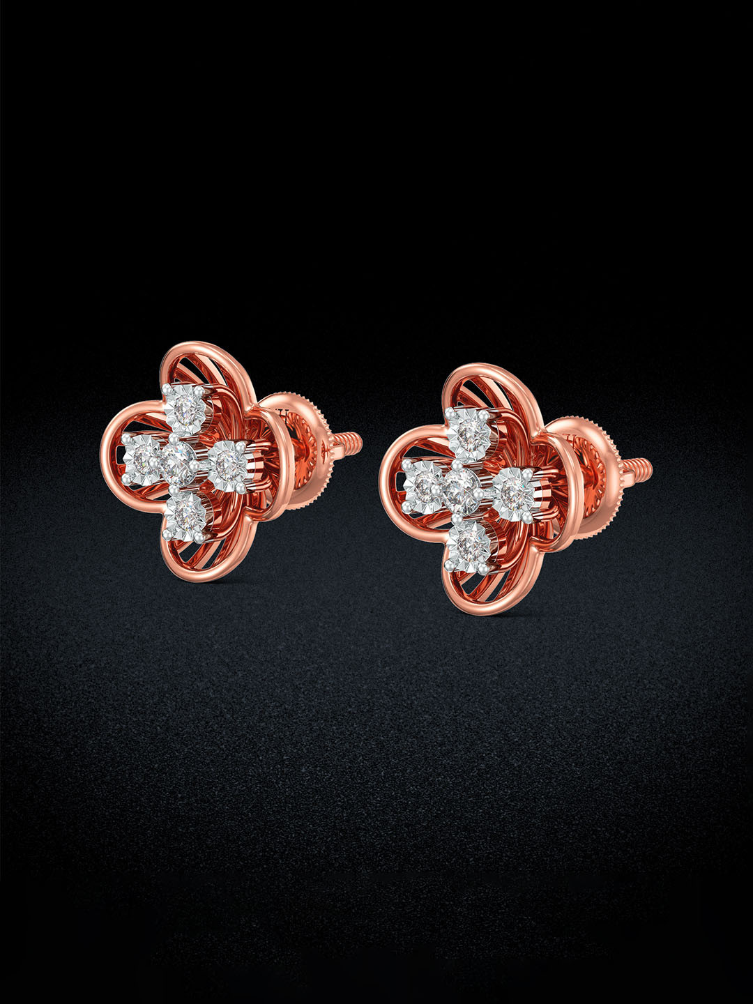 

Joyalukkas Women 18KT Earrings Diamond, Rose gold