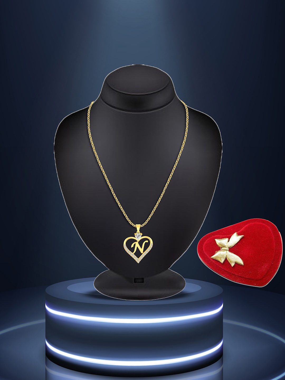 

Lila Gold-Plated Heart Shaped Pendants with Chains